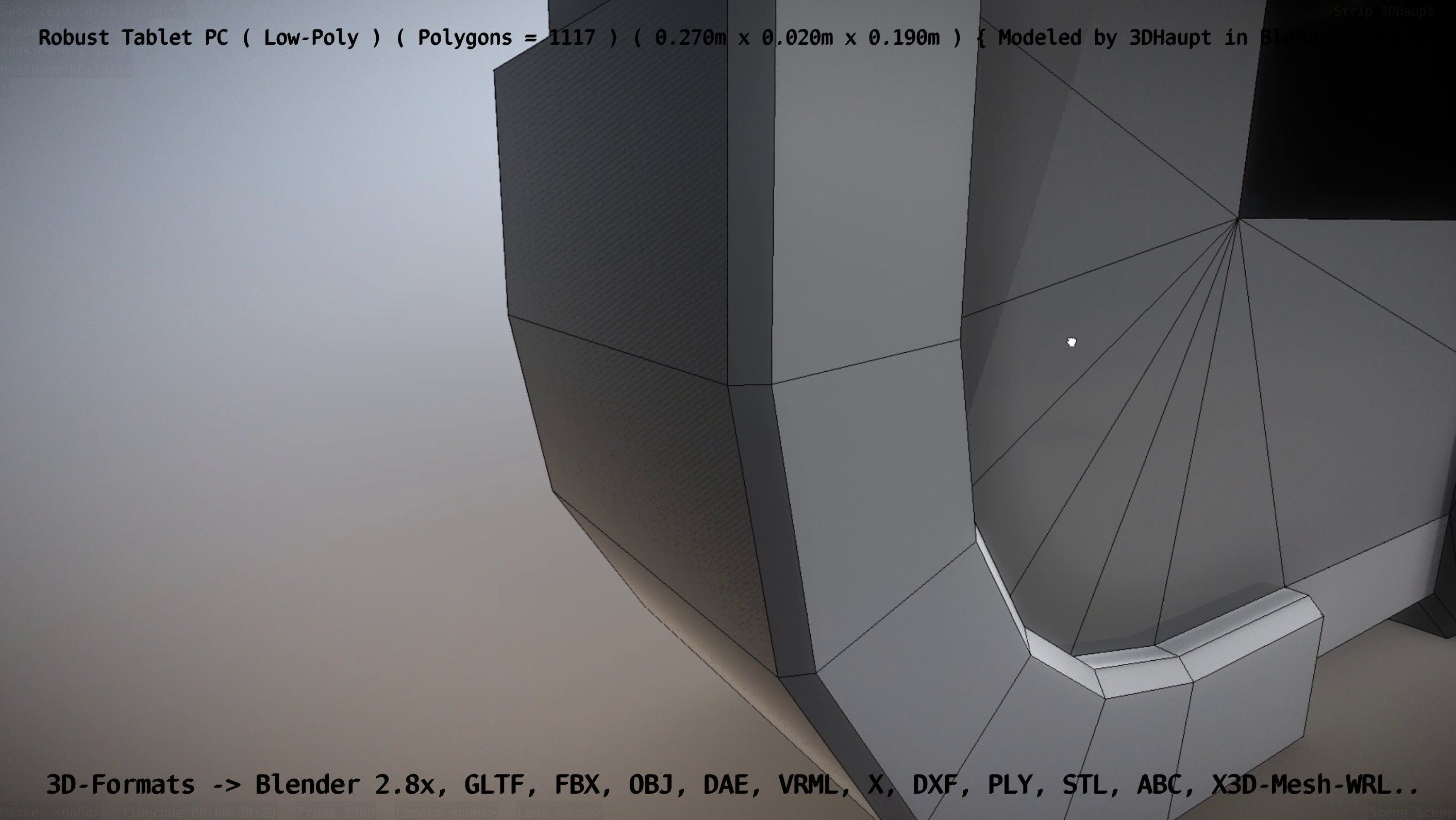 Robust Tablet PC Low-Poly Version Low-poly 3D model_92