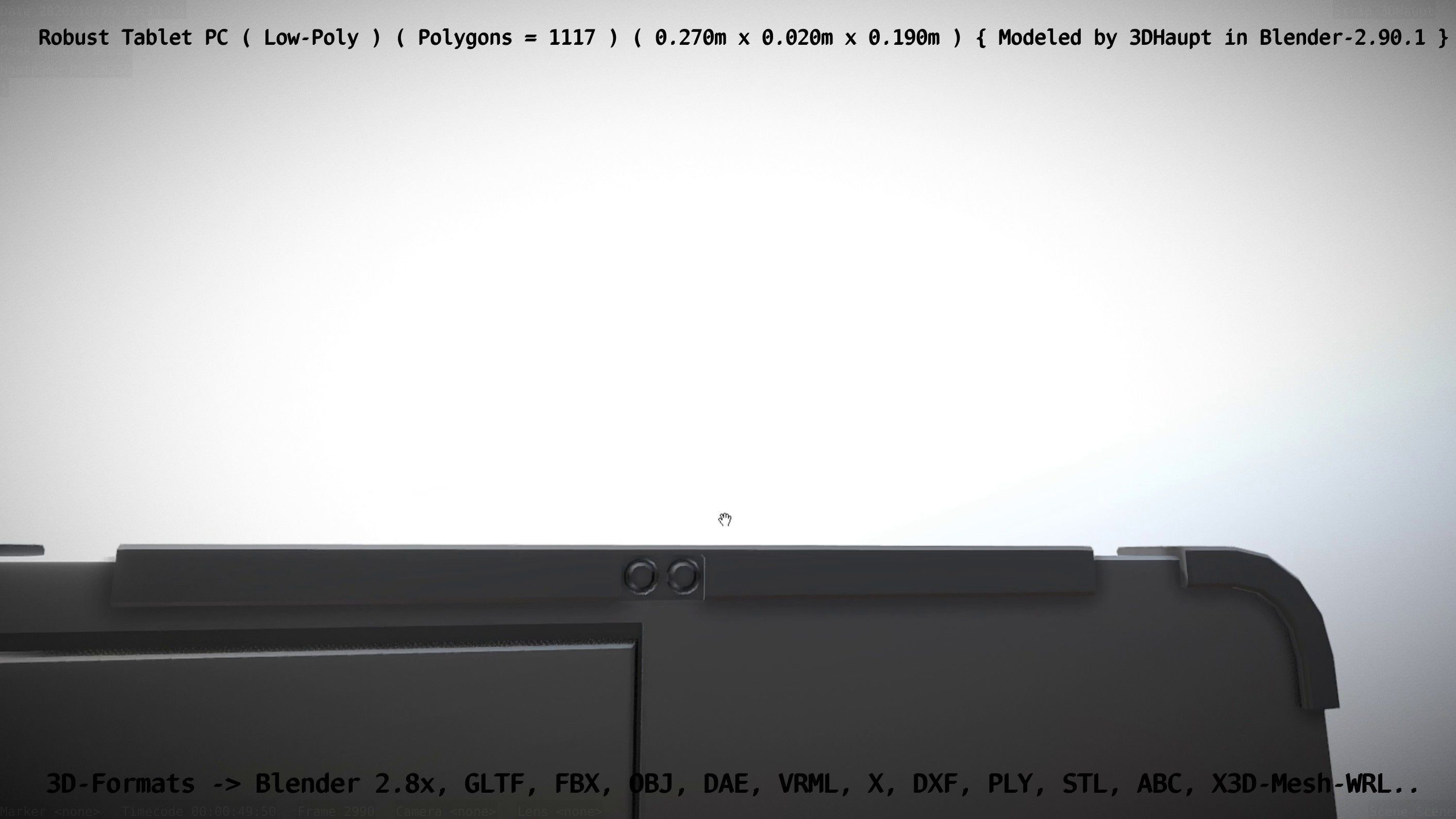 Robust Tablet PC Low-Poly Version Low-poly 3D model_117