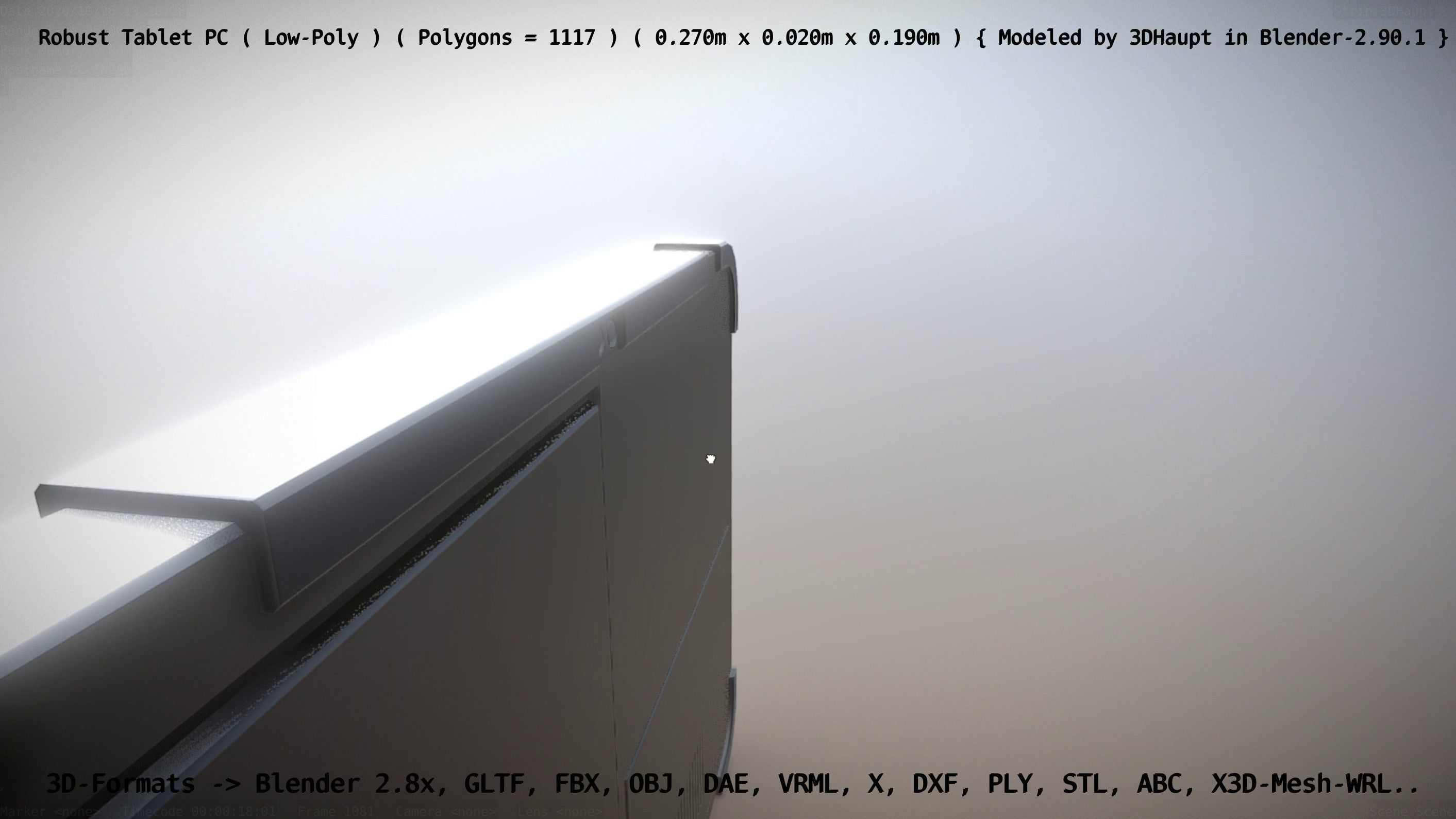 Robust Tablet PC Low-Poly Version Low-poly 3D model_119