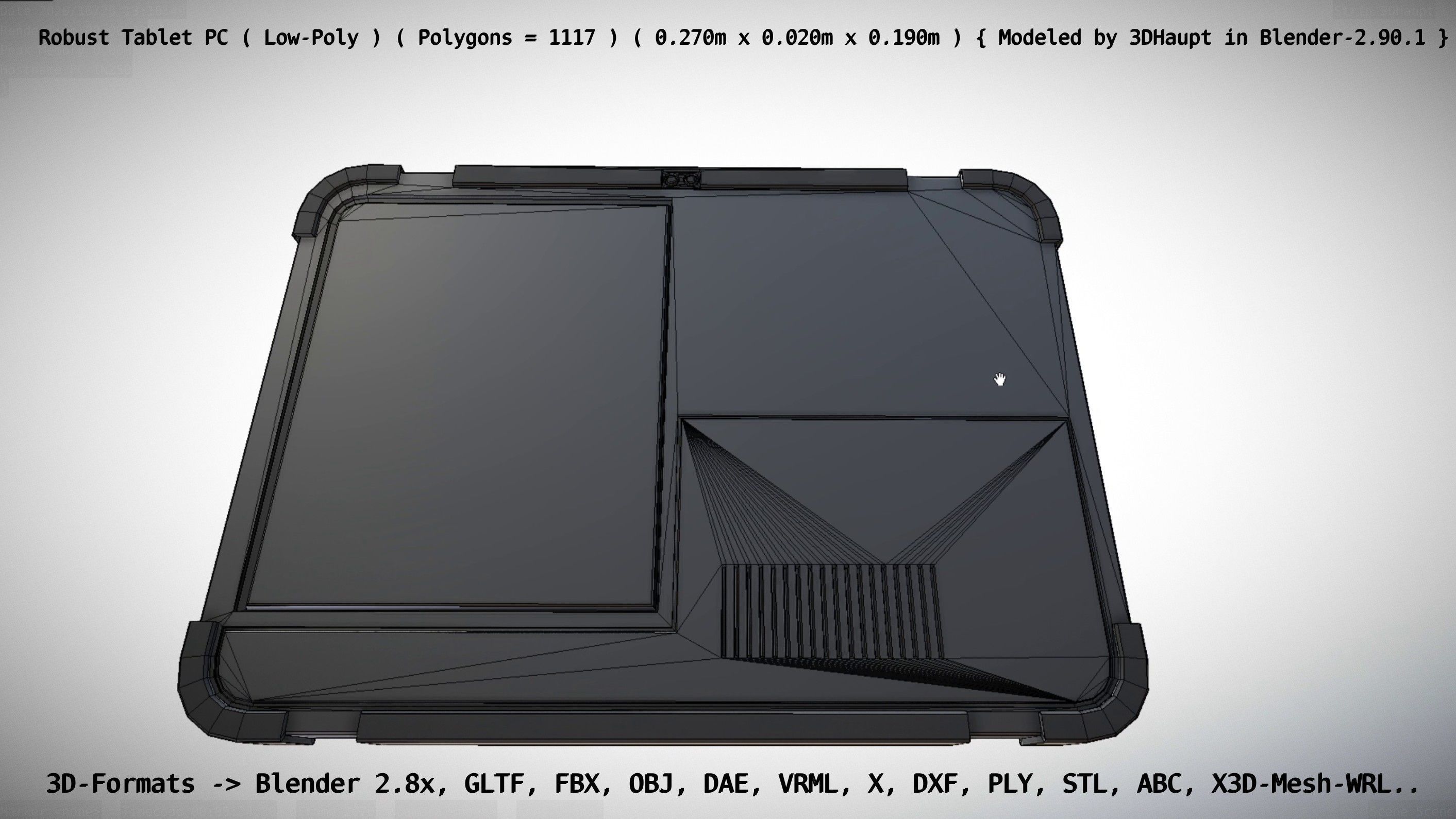 Robust Tablet PC Low-Poly Version Low-poly 3D model_104