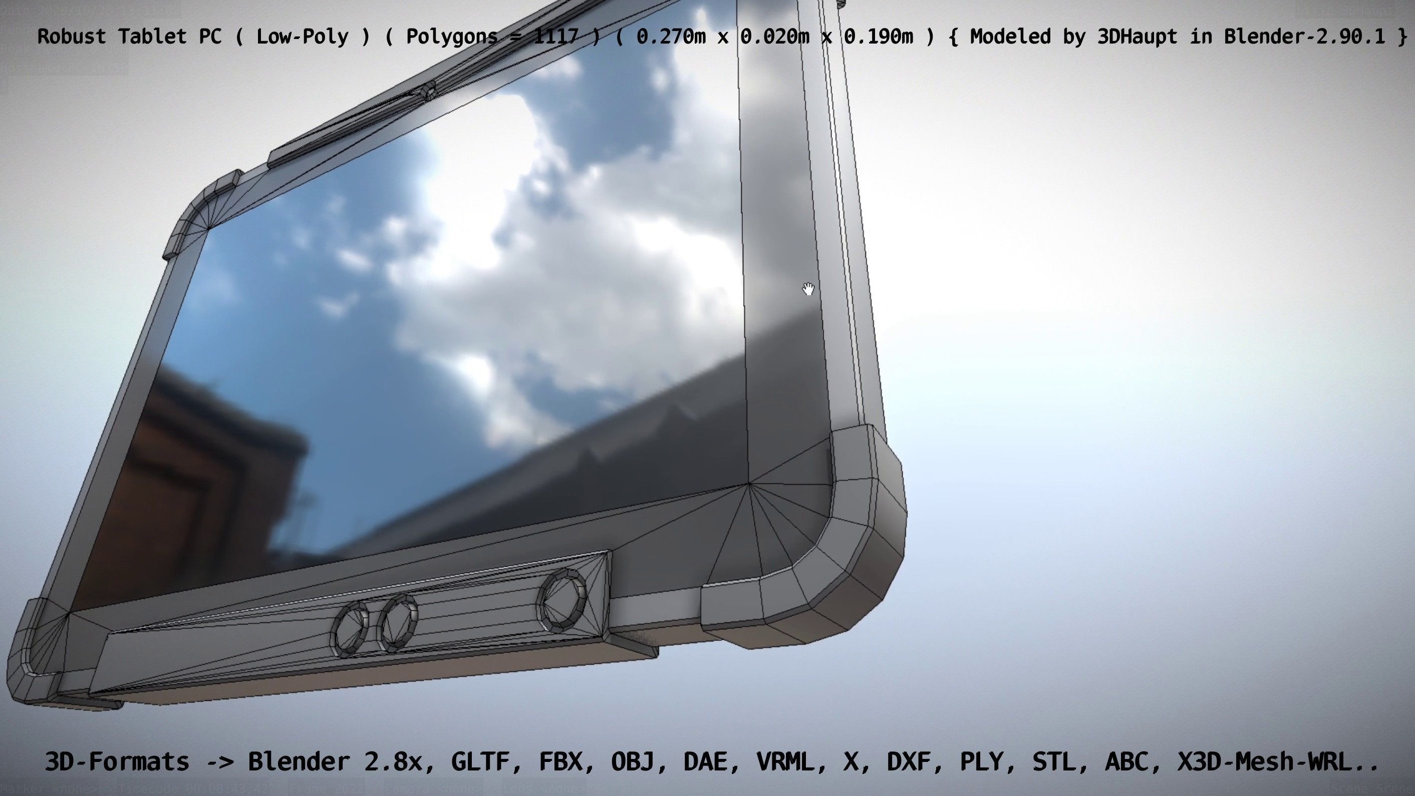 Robust Tablet PC Low-Poly Version Low-poly 3D model_7
