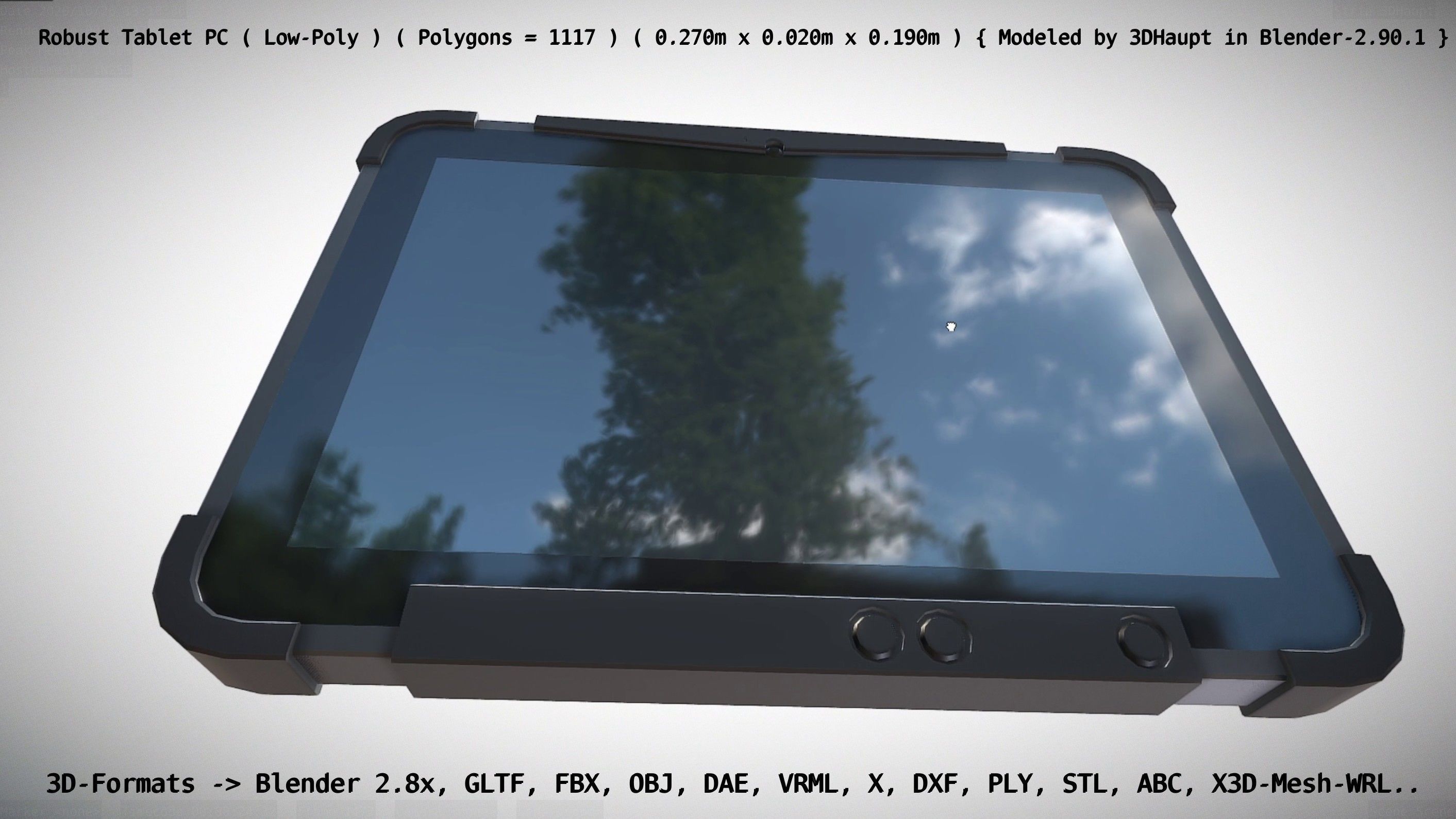 Robust Tablet PC Low-Poly Version Low-poly 3D model_101