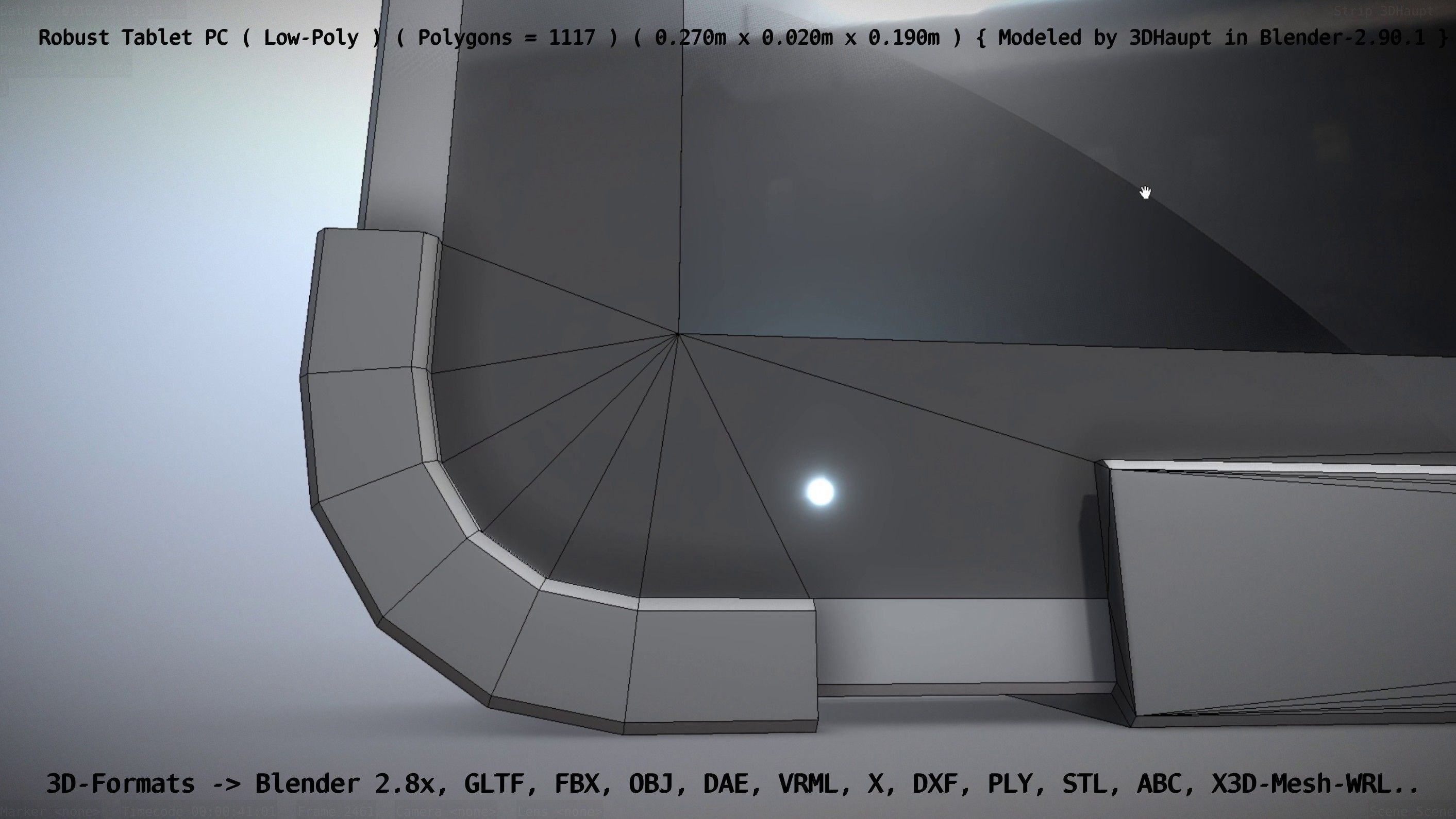 Robust Tablet PC Low-Poly Version Low-poly 3D model_141