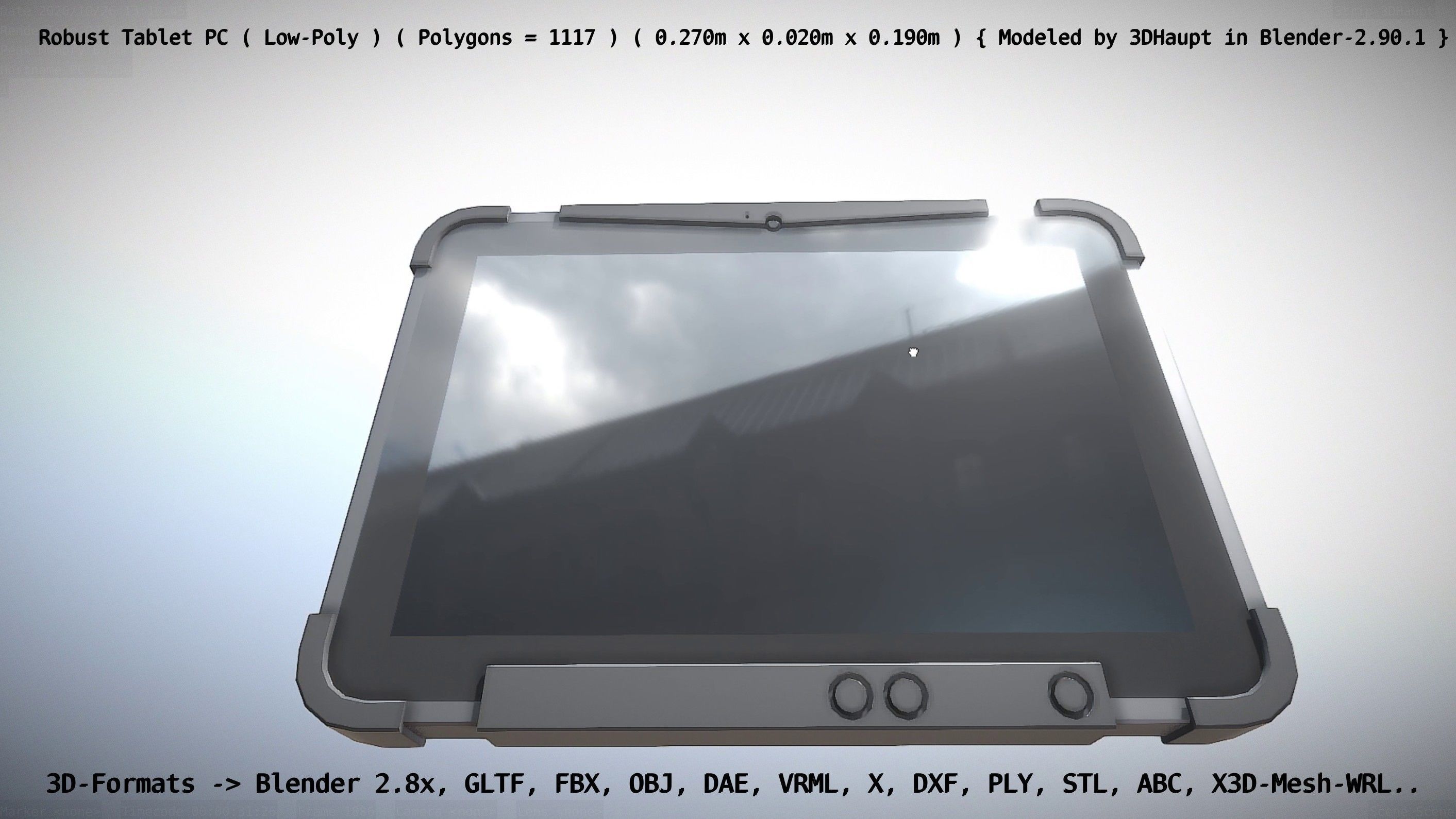 Robust Tablet PC Low-Poly Version Low-poly 3D model_5