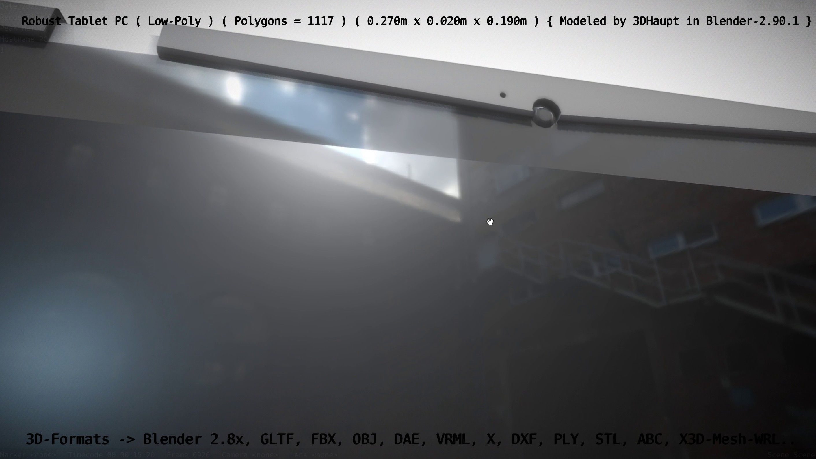 Robust Tablet PC Low-Poly Version Low-poly 3D model_133