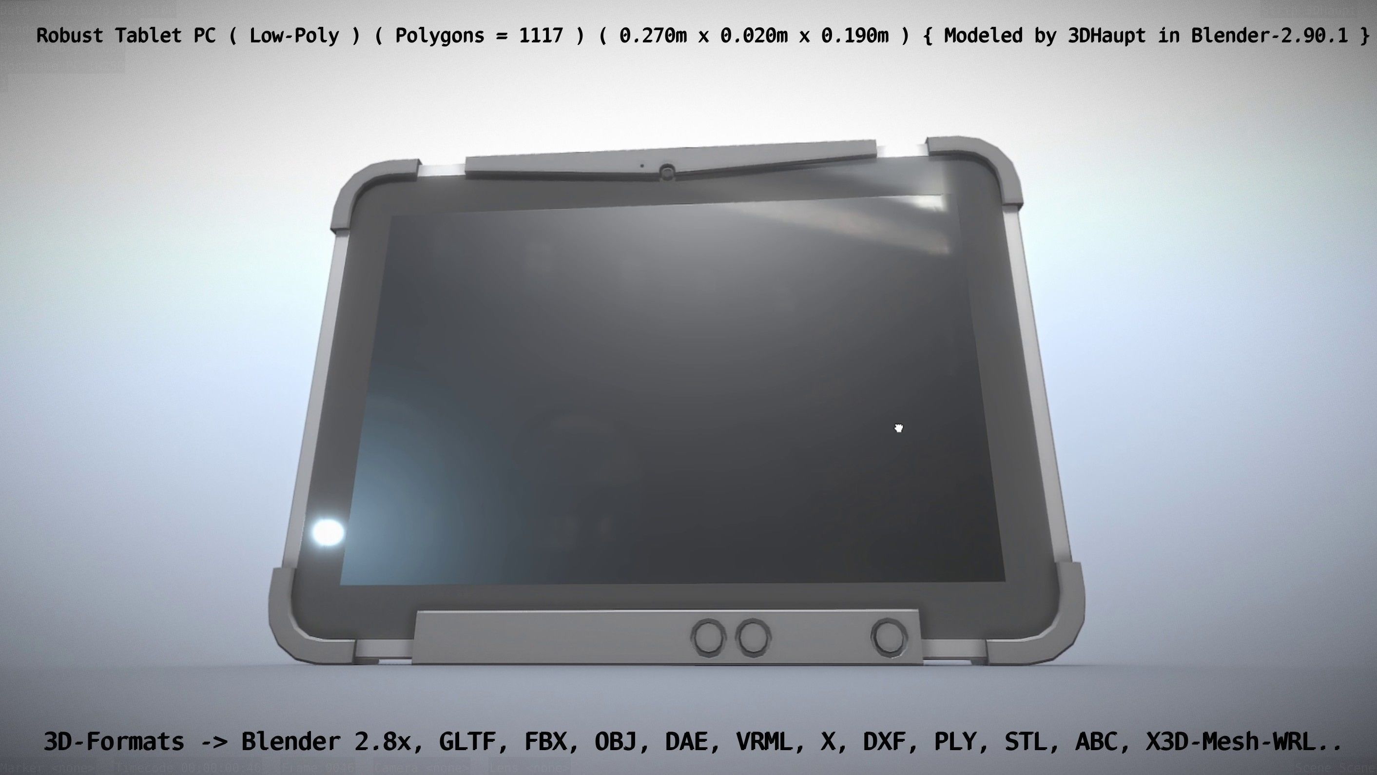 Robust Tablet PC Low-Poly Version Low-poly 3D model_61