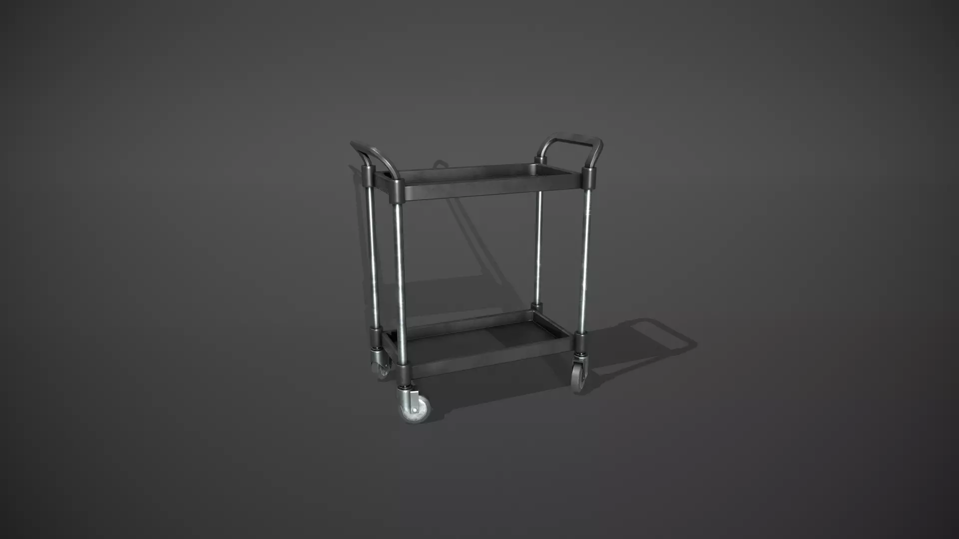 Black Service Cart Low-poly 3D model