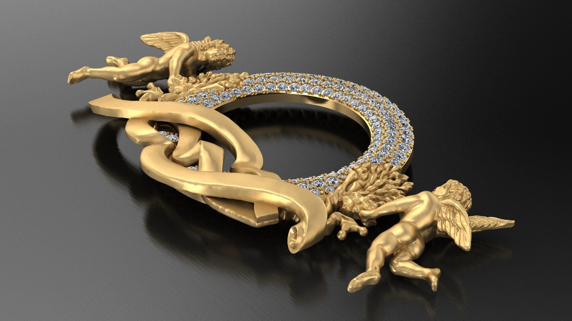 Pendant with Angels 3D print model_4