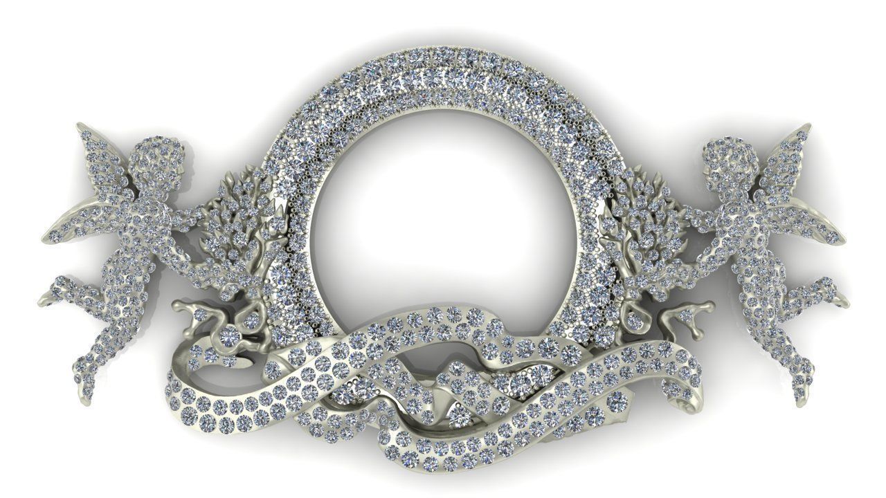 Pendant with Angels 3D print model_1