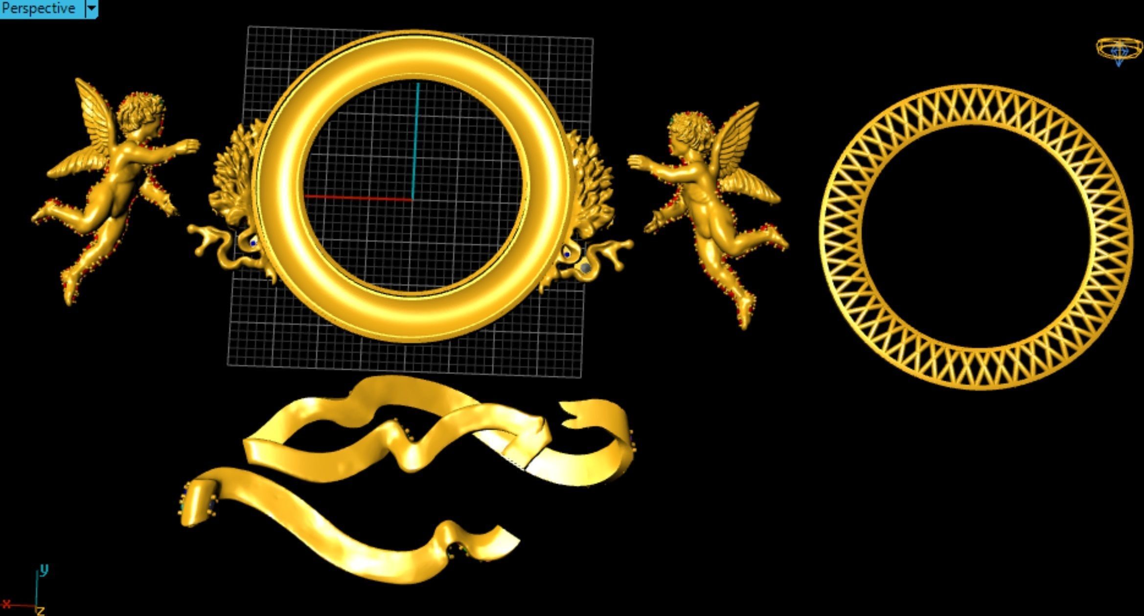 Pendant with Angels 3D print model_20