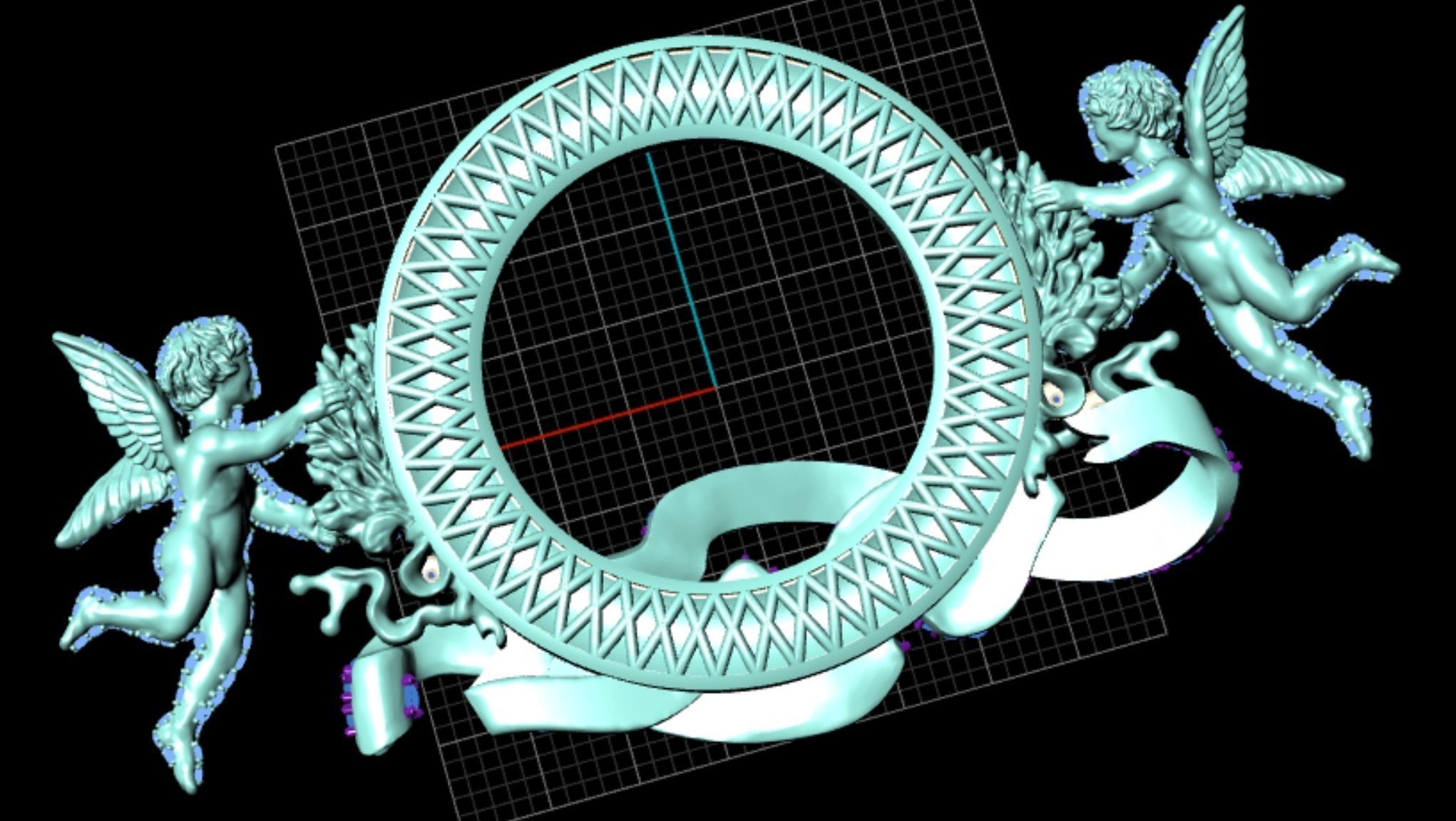 Pendant with Angels 3D print model_5