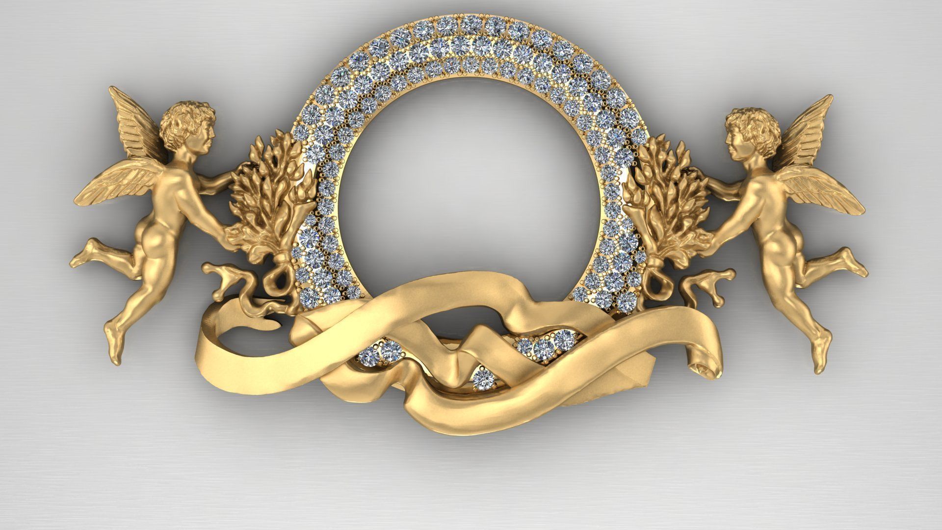 Pendant with Angels 3D print model_2