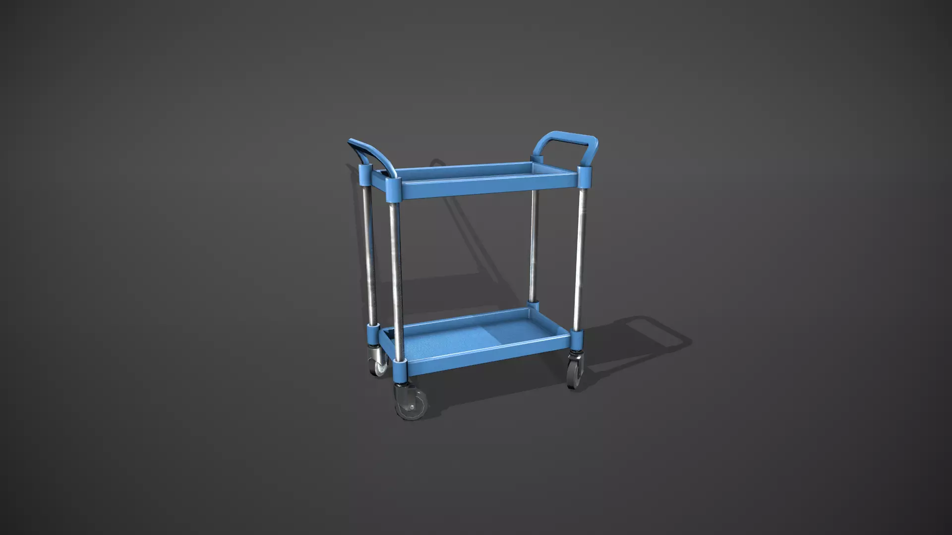 Blue Service Cart Low-poly 3D model
