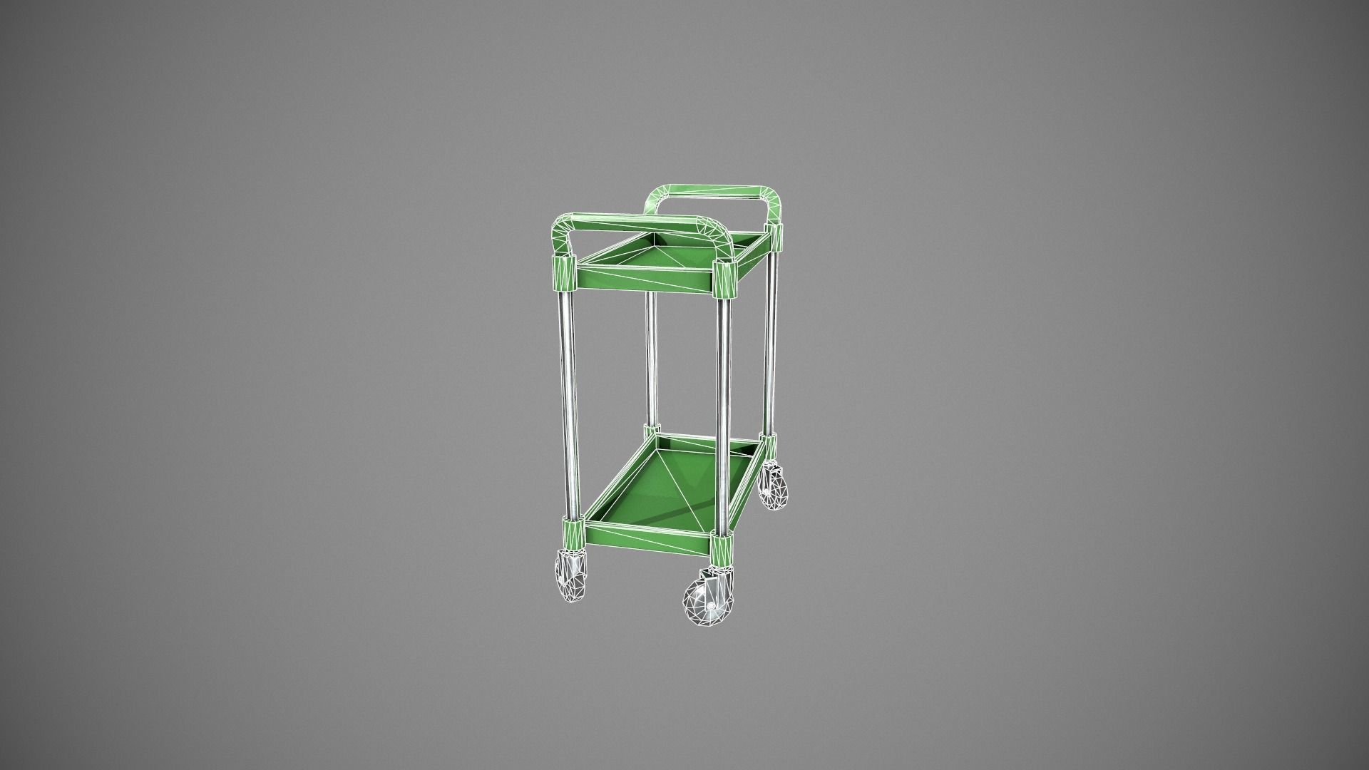 Green Service Cart Low-poly 3D model_19