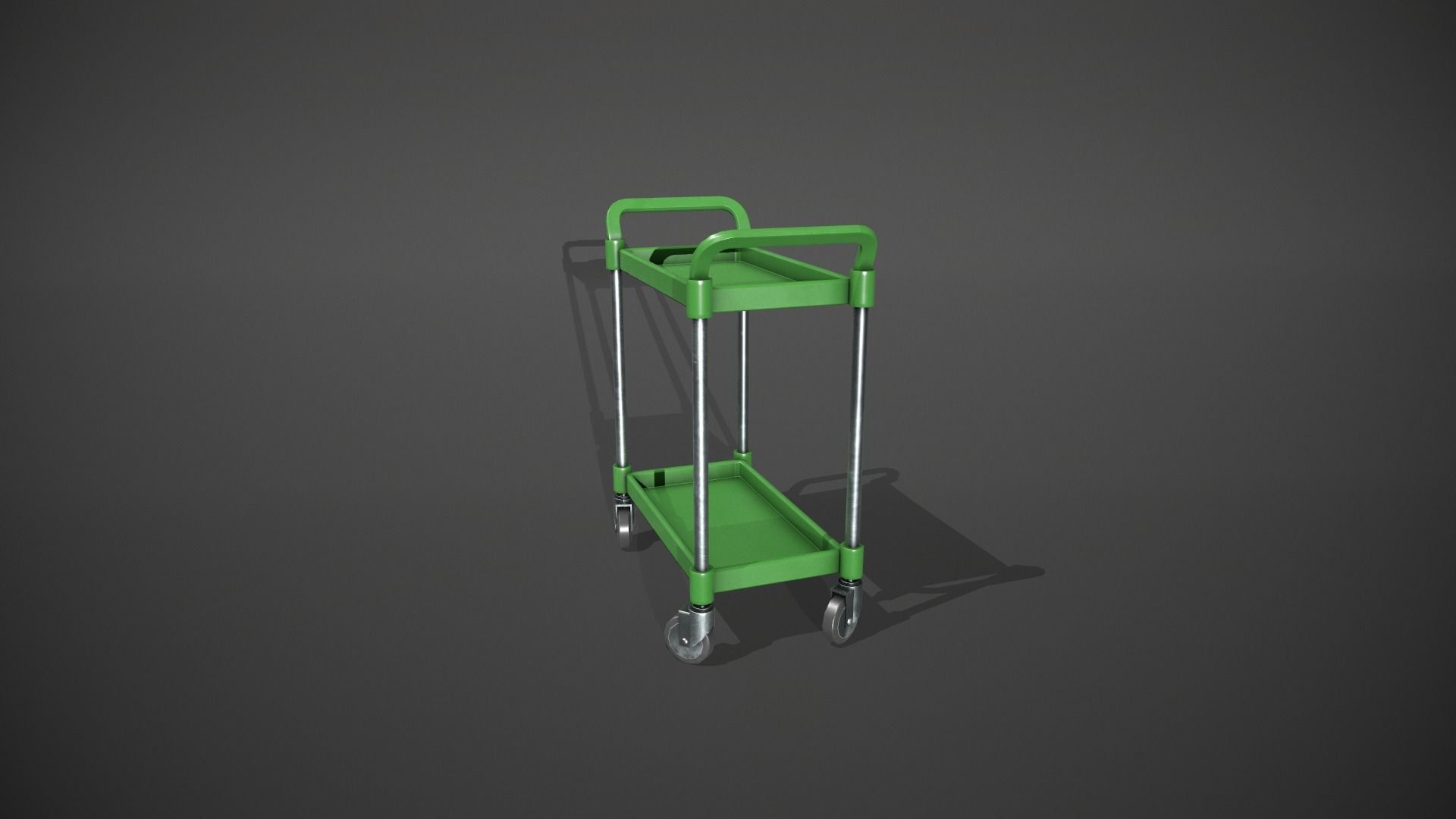 Green Service Cart Low-poly 3D model_8