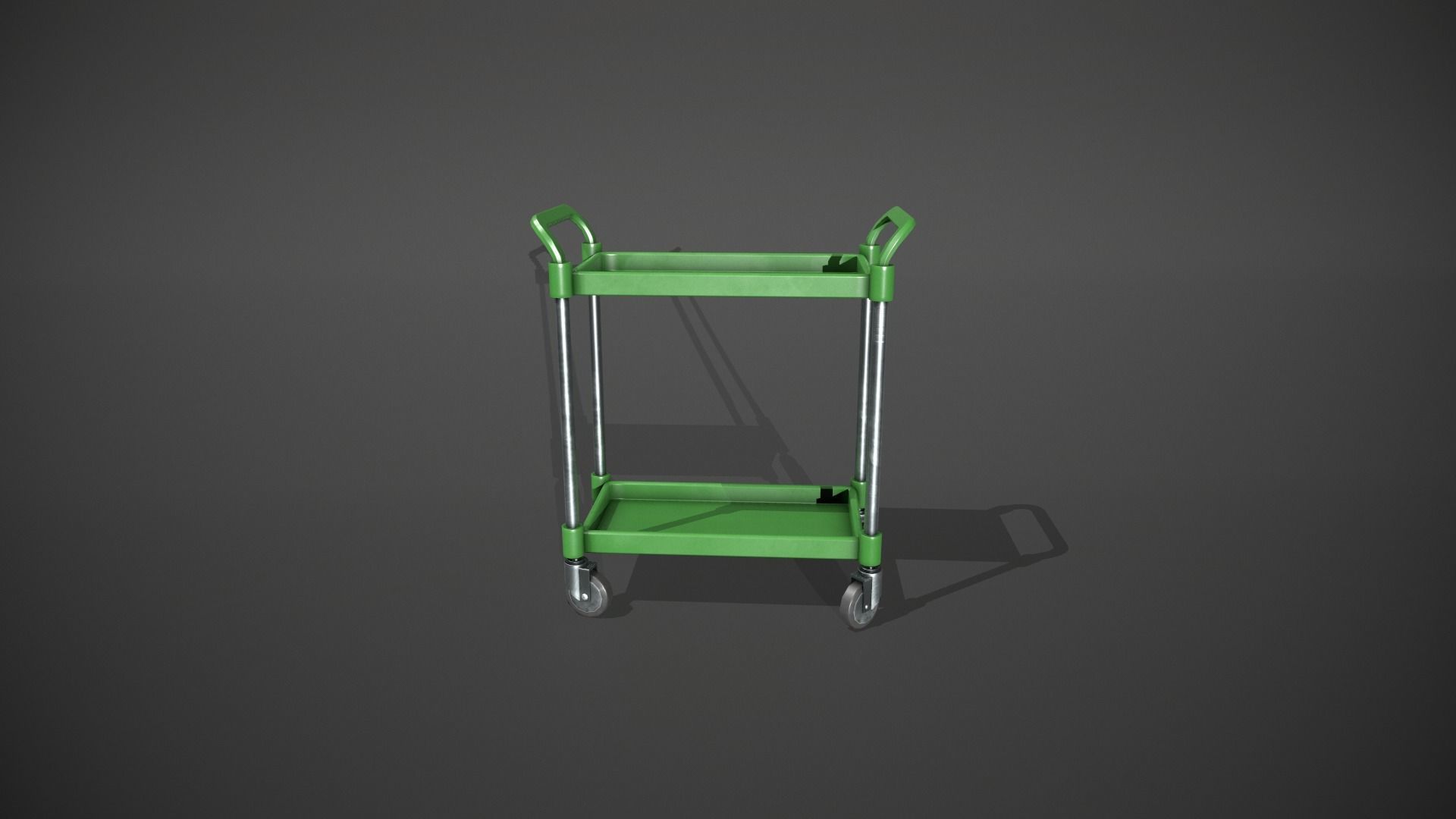 Green Service Cart Low-poly 3D model_10