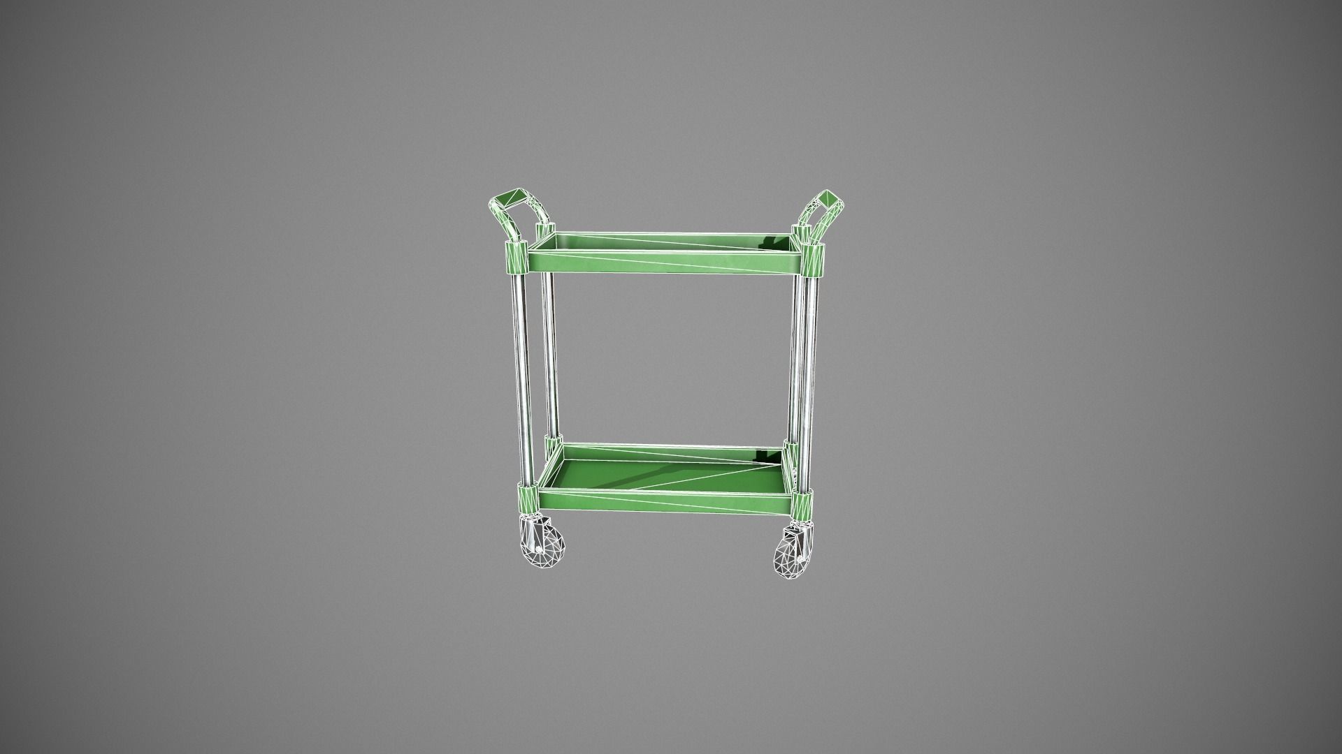 Green Service Cart Low-poly 3D model_22