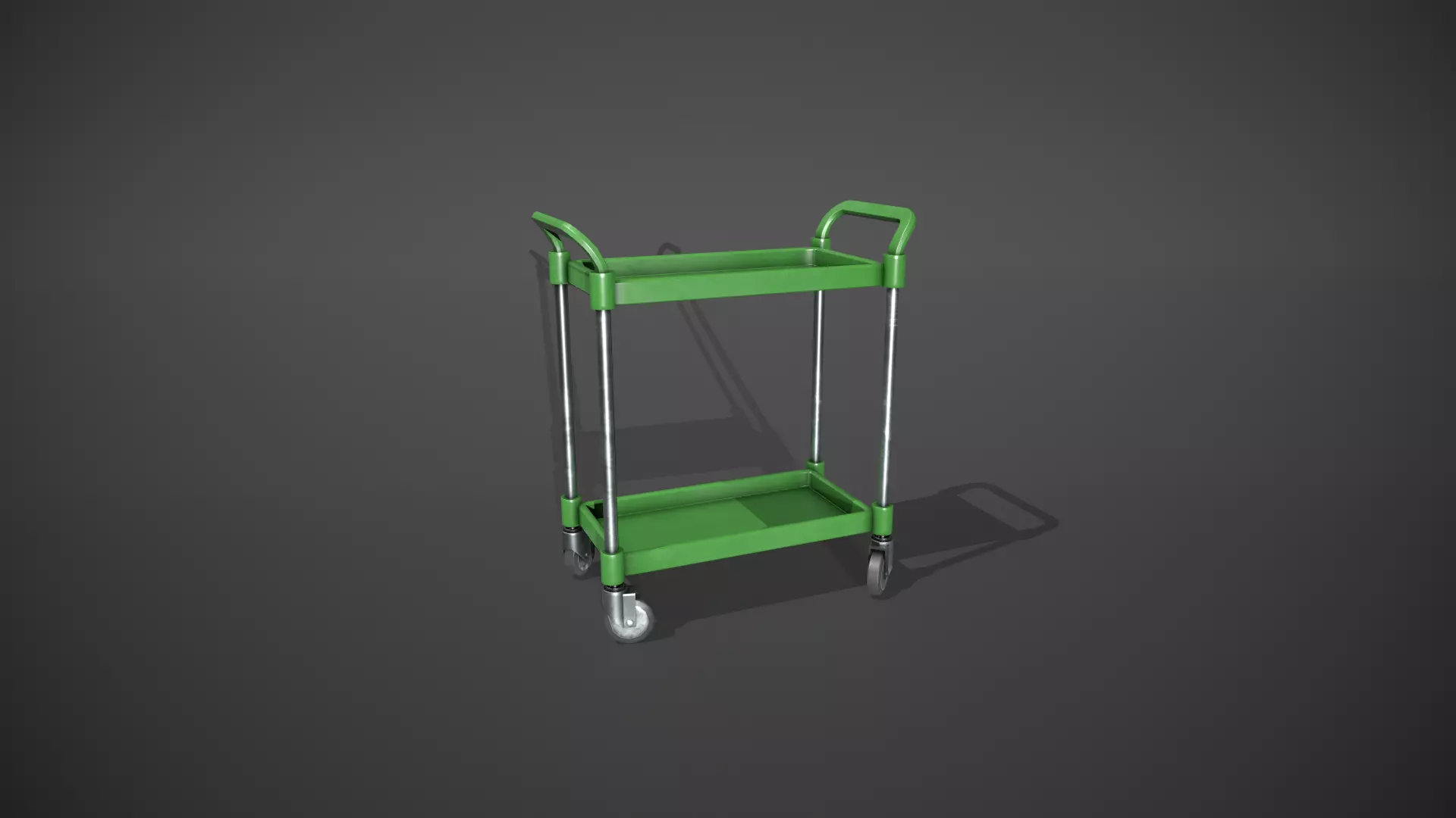 Green Service Cart Low-poly 3D model_0