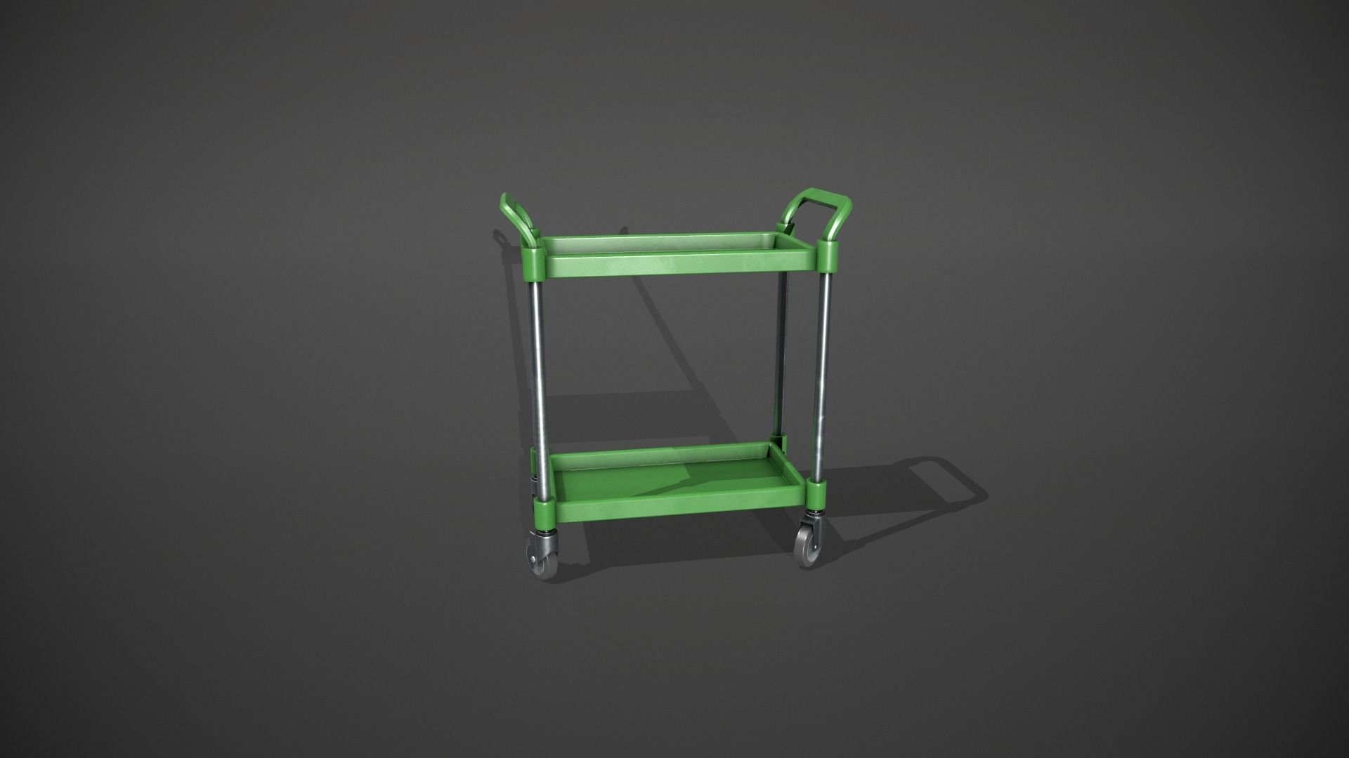Green Service Cart Low-poly 3D model_5