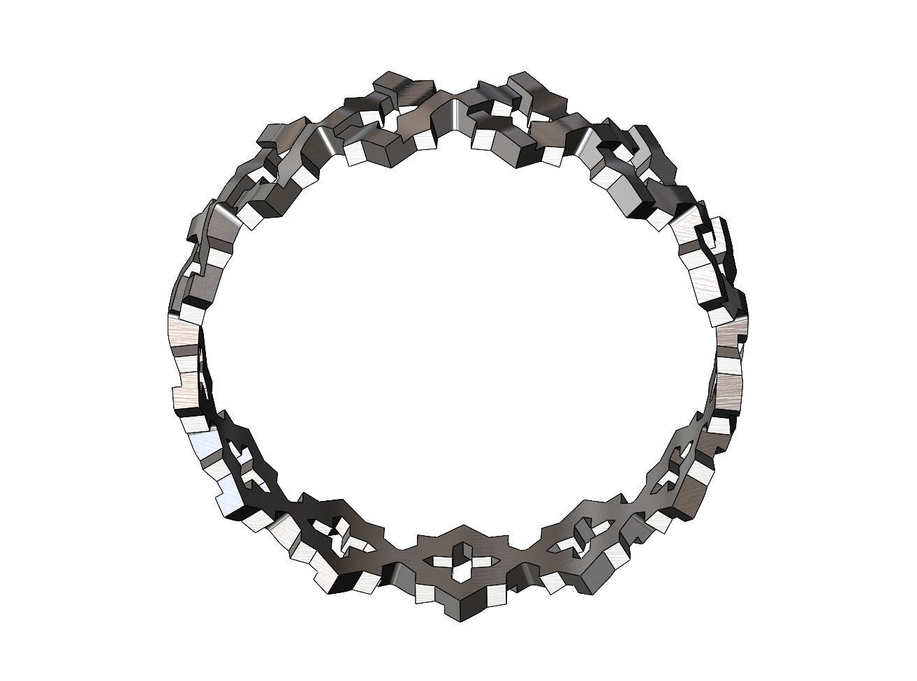 Moucharabeih Faceted Rings 3D print model_8