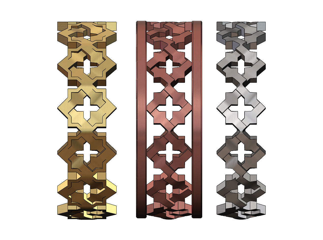 Moucharabeih Faceted Rings 3D print model_1