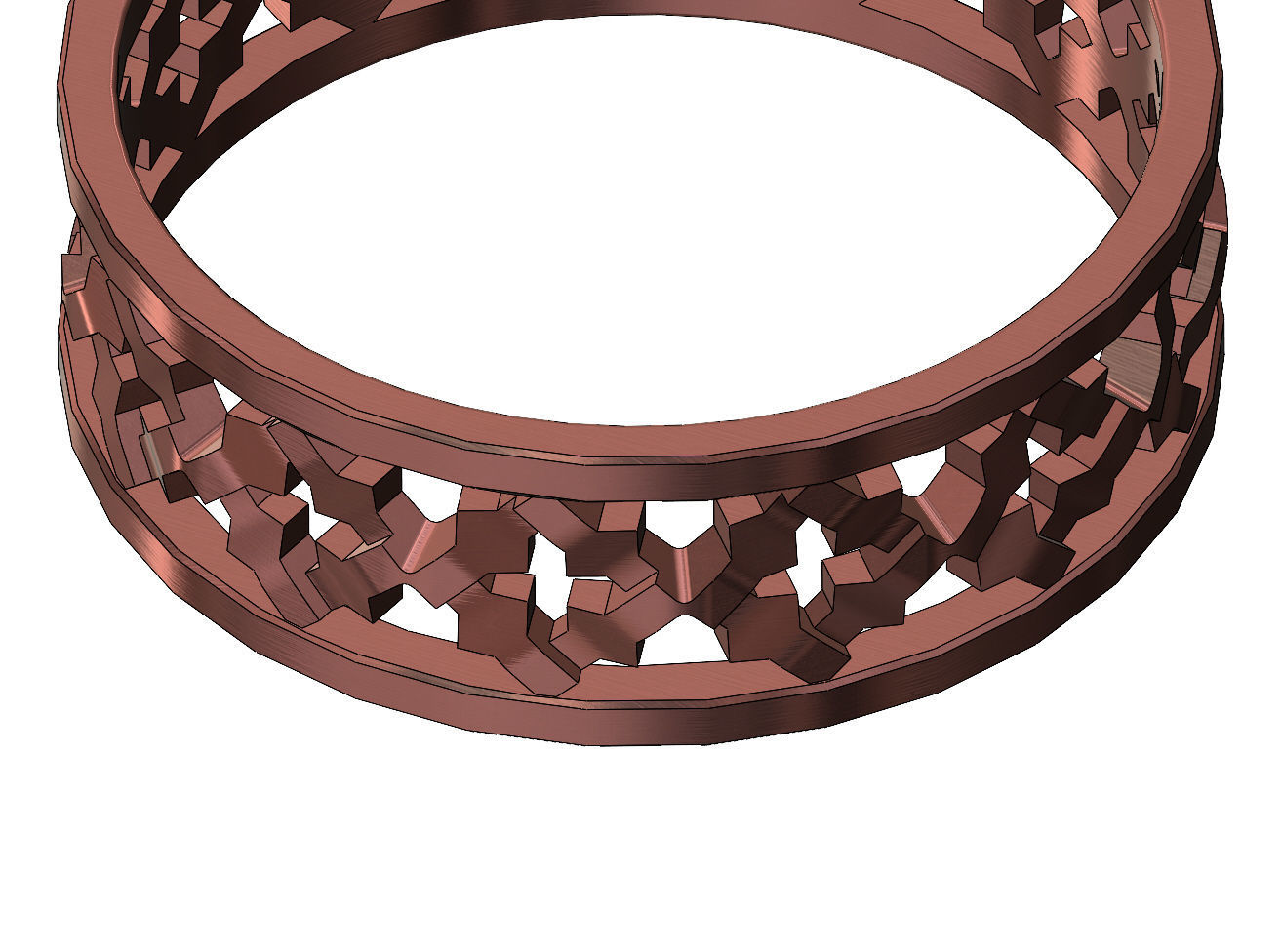 Moucharabeih Faceted Rings 3D print model_6
