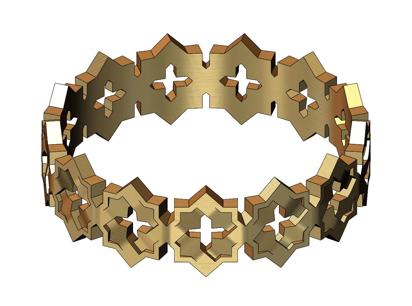 Moucharabeih Faceted Rings 3D print model_4