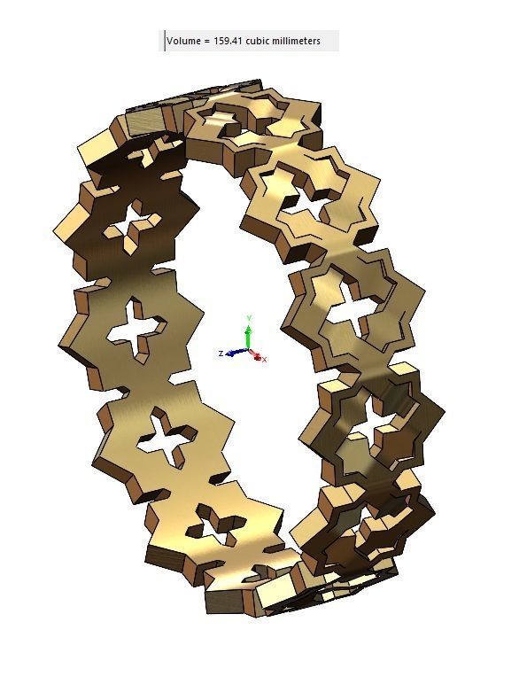 Moucharabeih Faceted Rings 3D print model_12