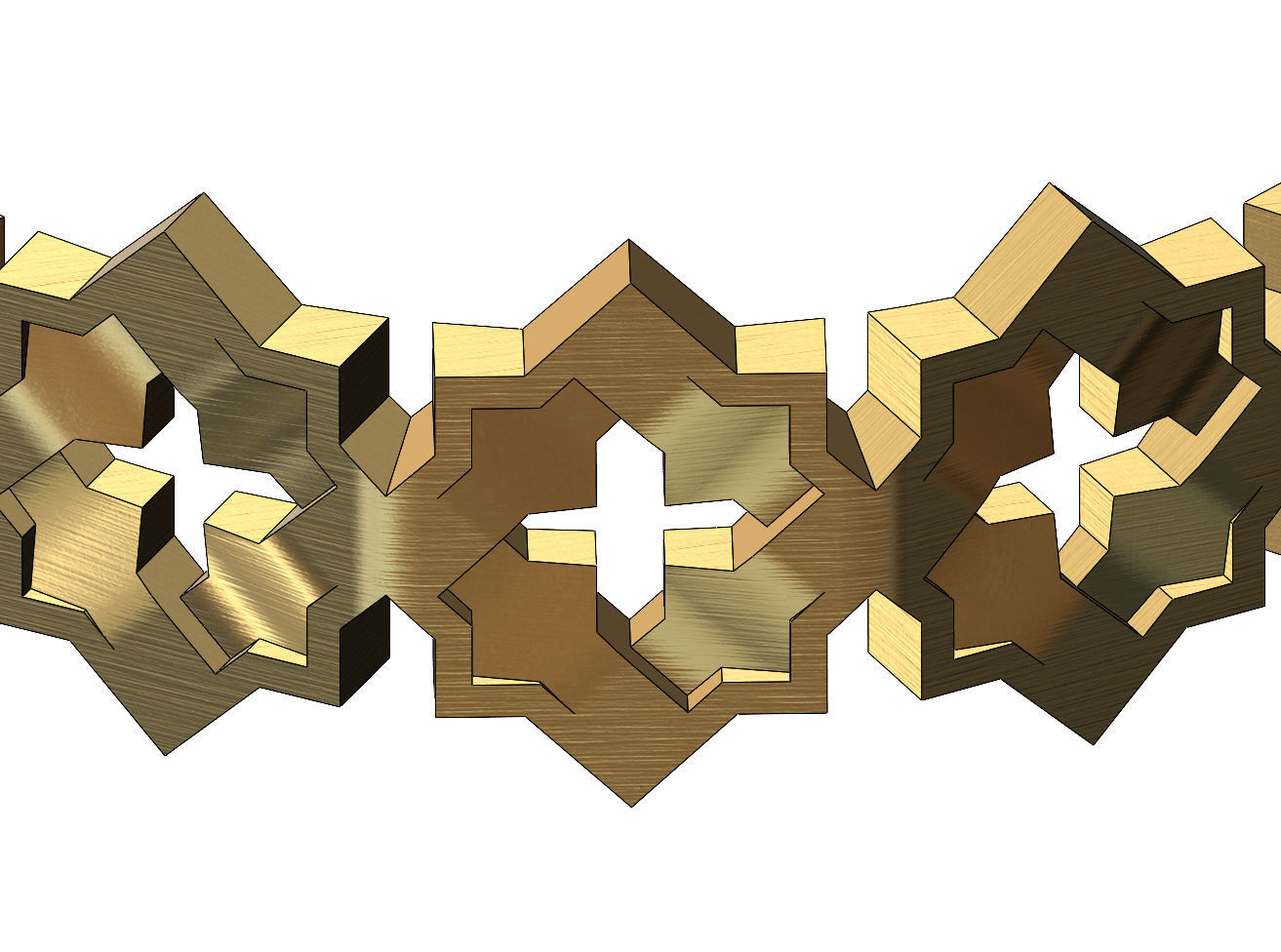 Moucharabeih Faceted Rings 3D print model_5