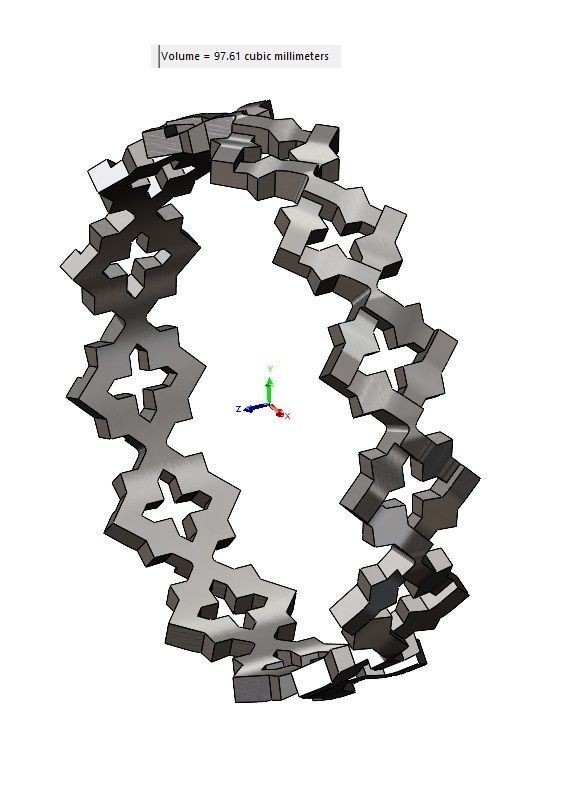 Moucharabeih Faceted Rings 3D print model_14