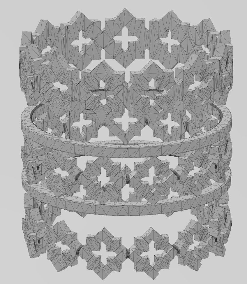 Moucharabeih Faceted Rings 3D print model_15