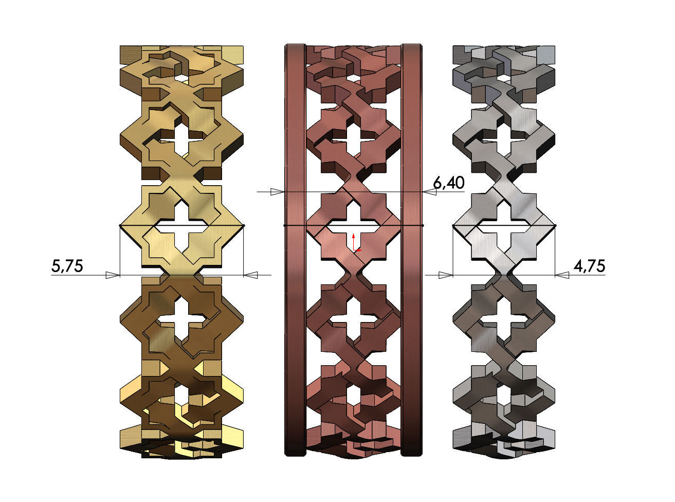 Moucharabeih Faceted Rings 3D print model_3