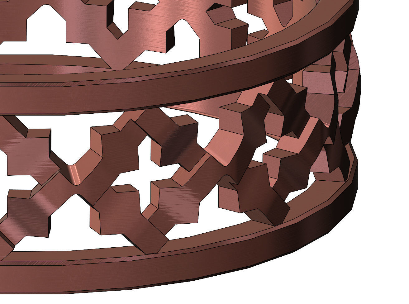 Moucharabeih Faceted Rings 3D print model_7