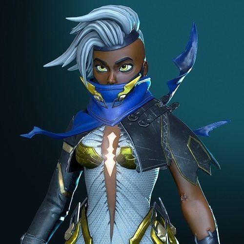 The Key Girl Low-poly 3D model