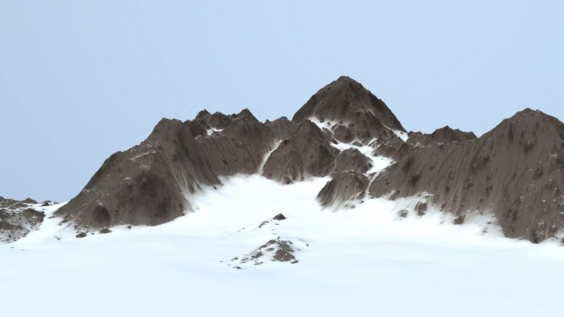snow mountain Low-poly 3D model_0