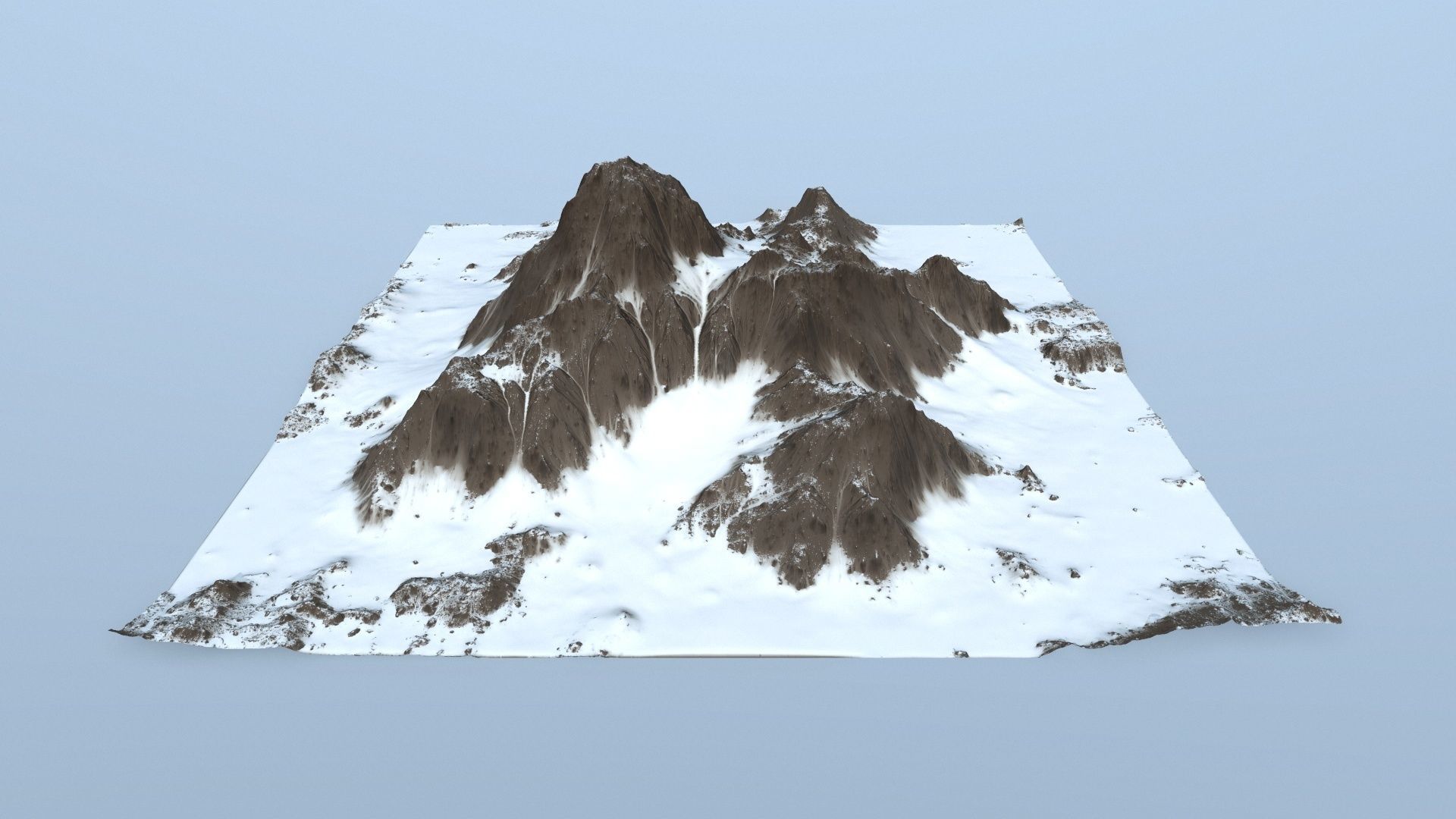 snow mountain Low-poly 3D model_5