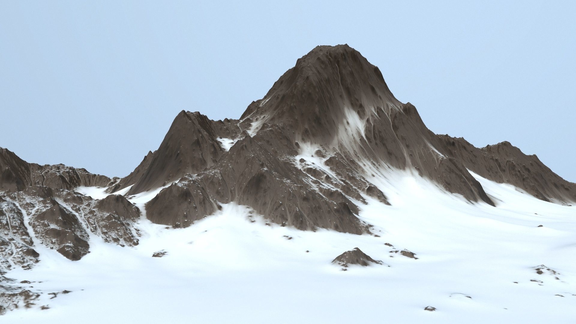 snow mountain Low-poly 3D model_4