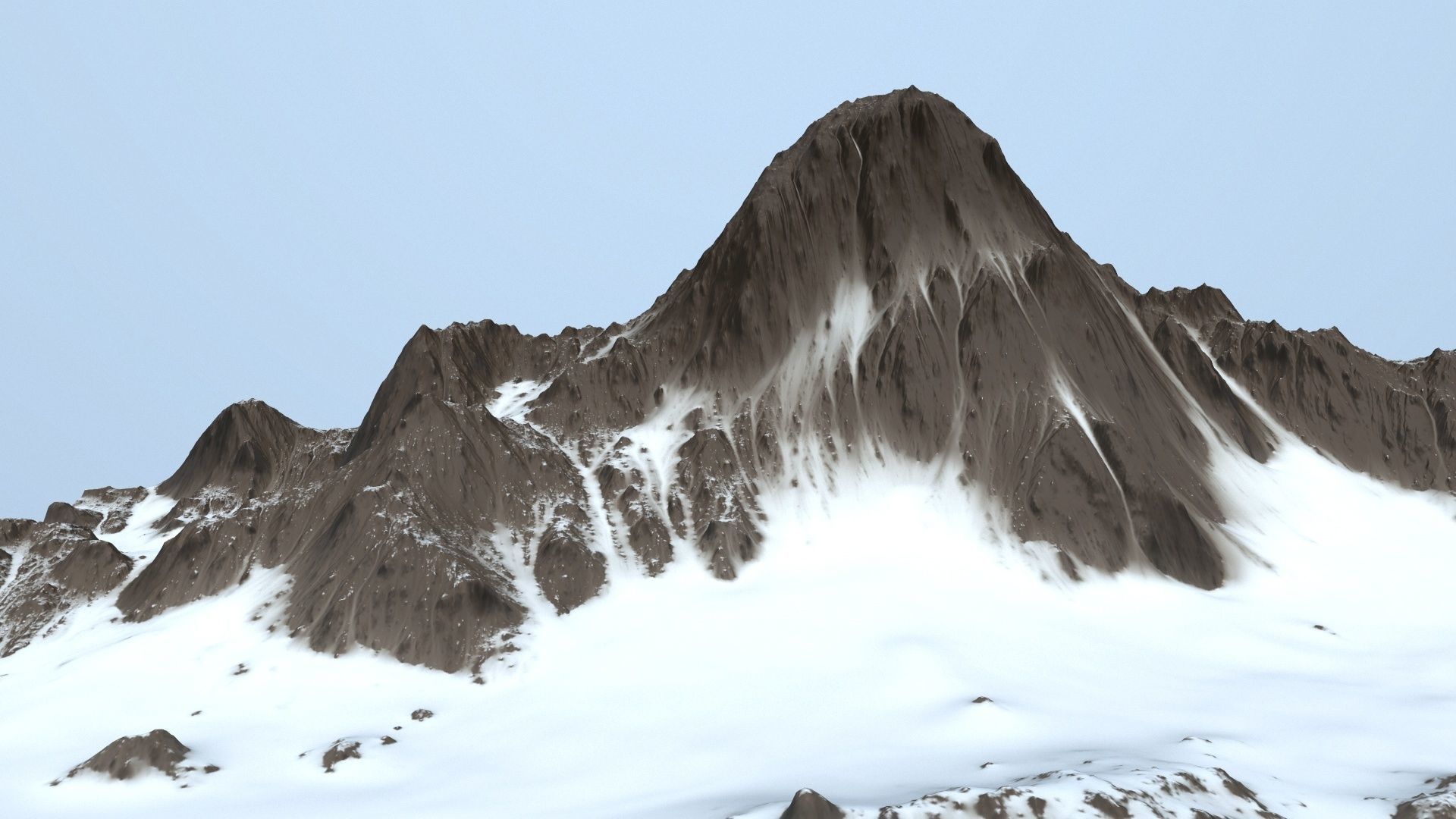snow mountain Low-poly 3D model_3