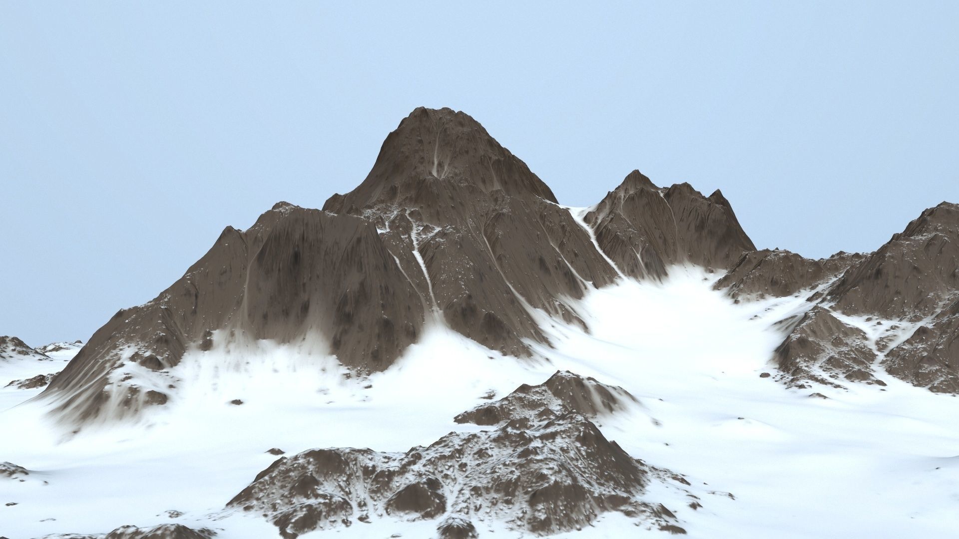 snow mountain Low-poly 3D model_1