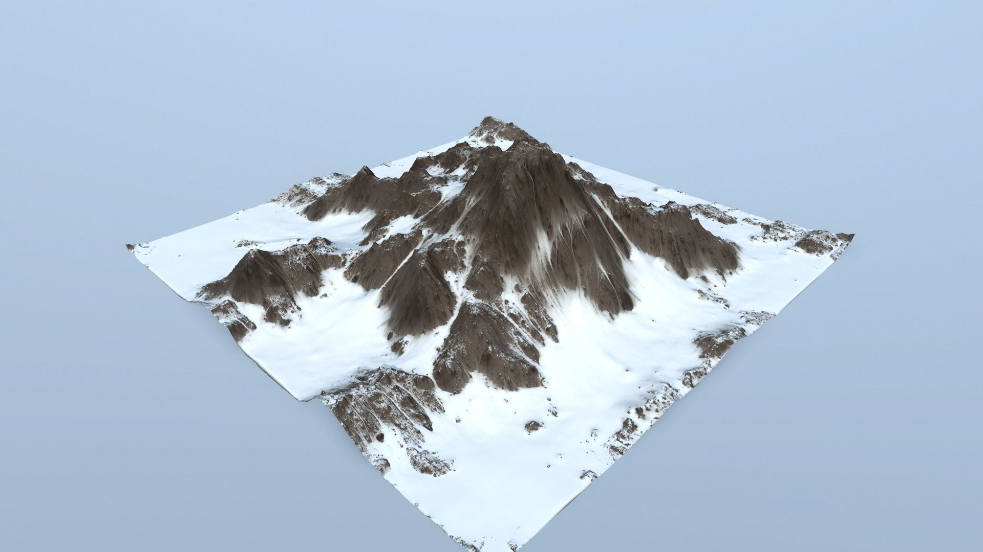 snow mountain Low-poly 3D model_7