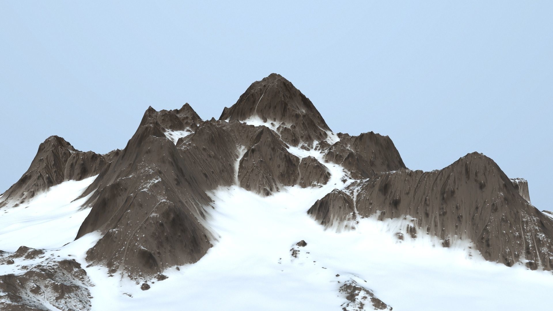 snow mountain Low-poly 3D model_2