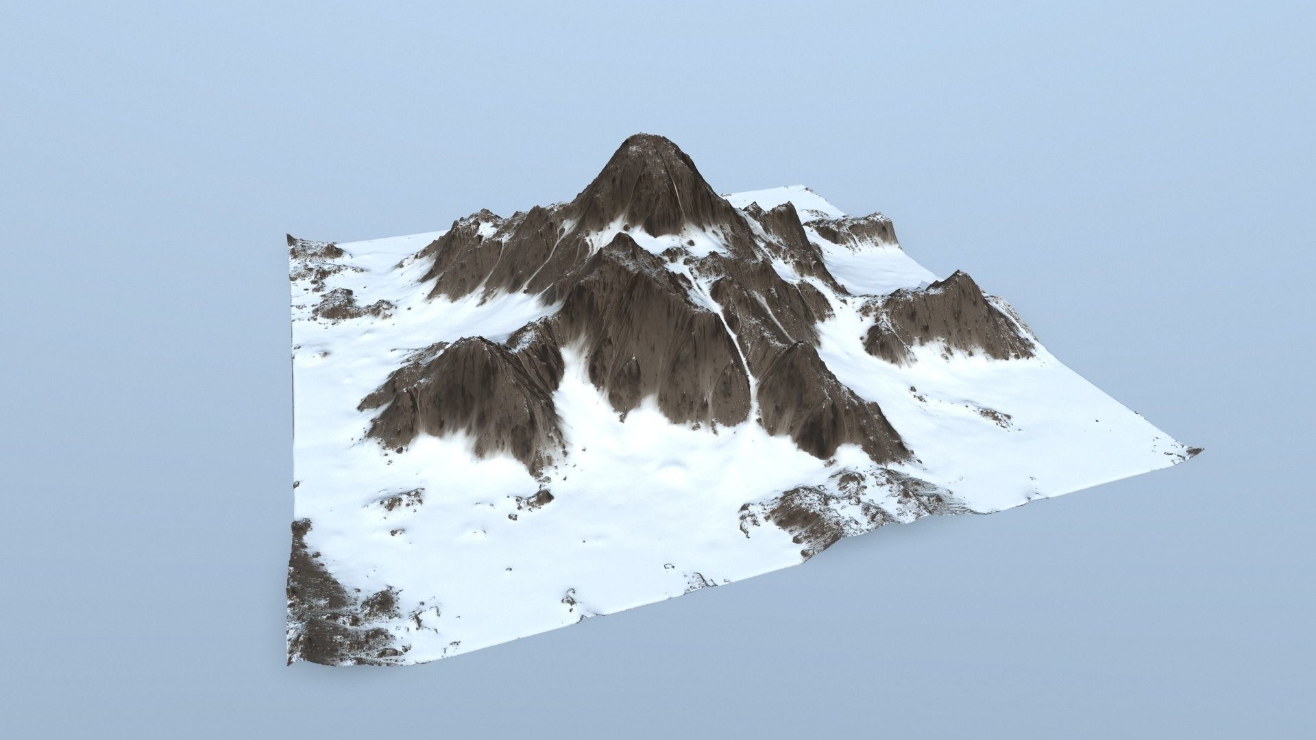 snow mountain Low-poly 3D model_9