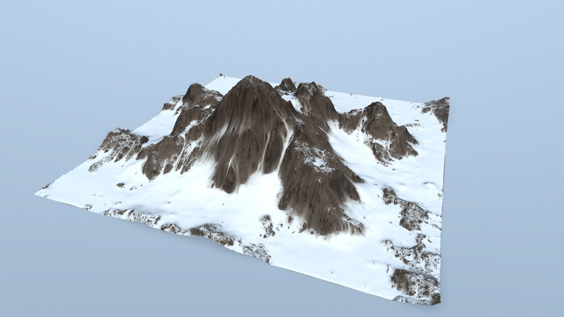snow mountain Low-poly 3D model_6