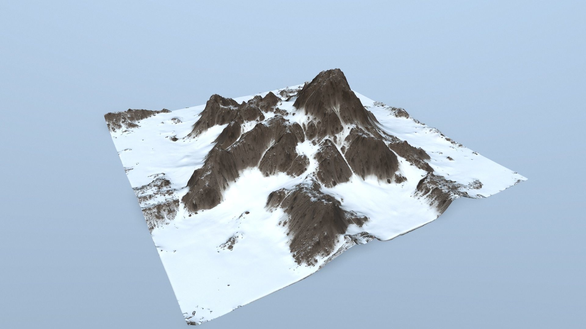 snow mountain Low-poly 3D model_8
