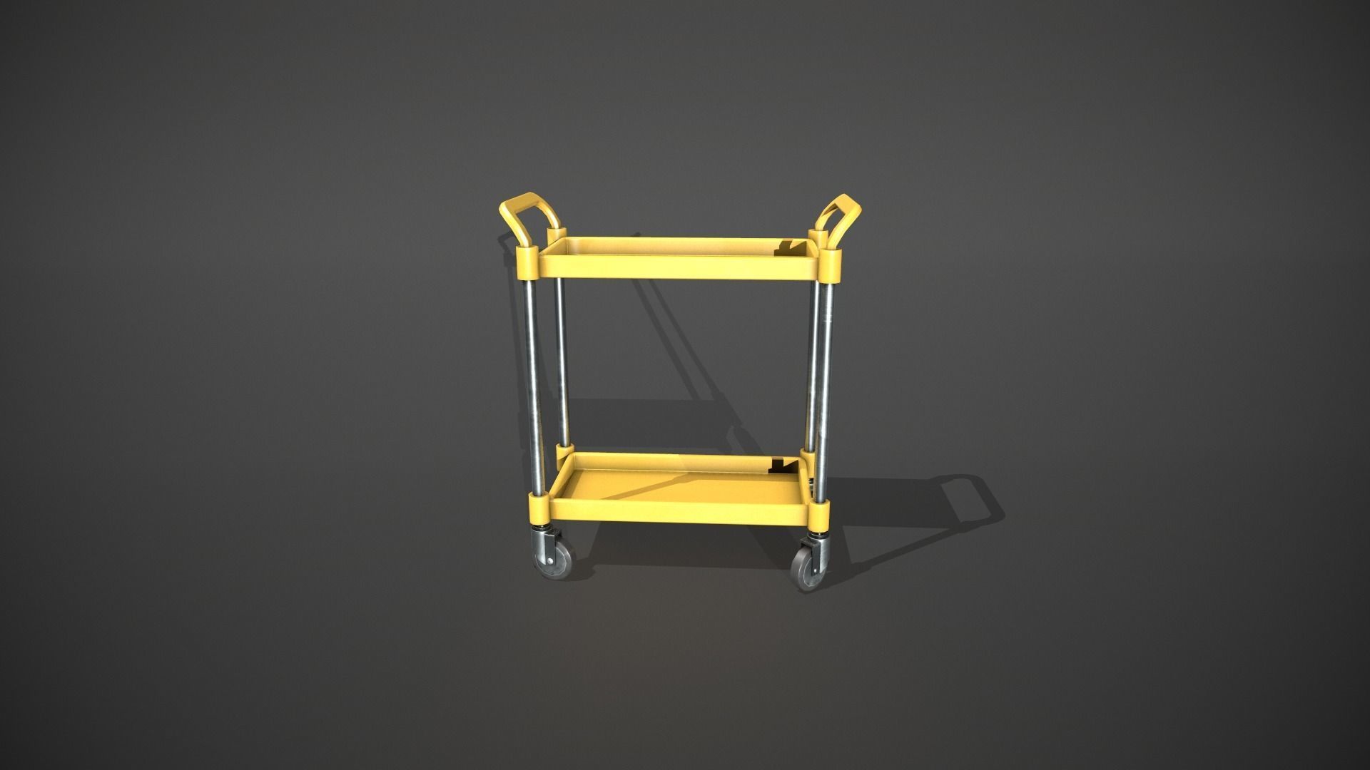 Yellow Service Cart Low-poly 3D model_10
