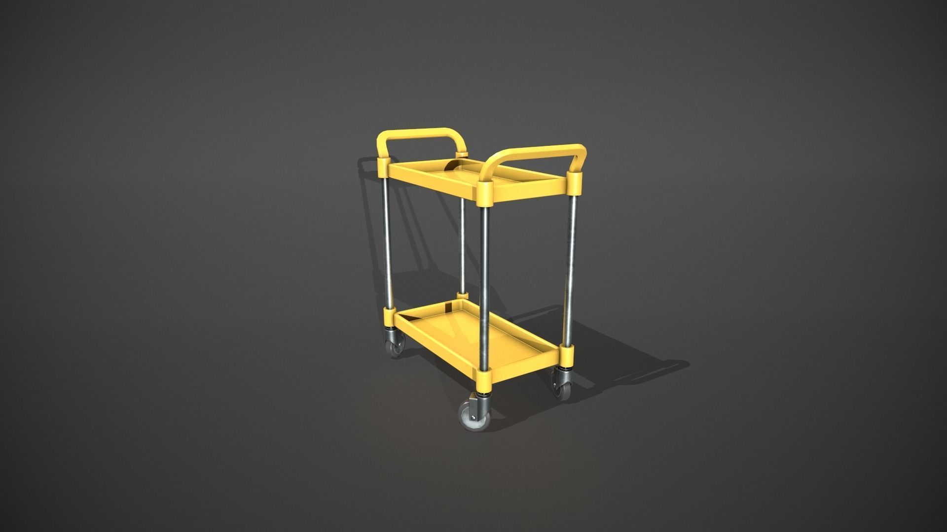Yellow Service Cart Low-poly 3D model_3