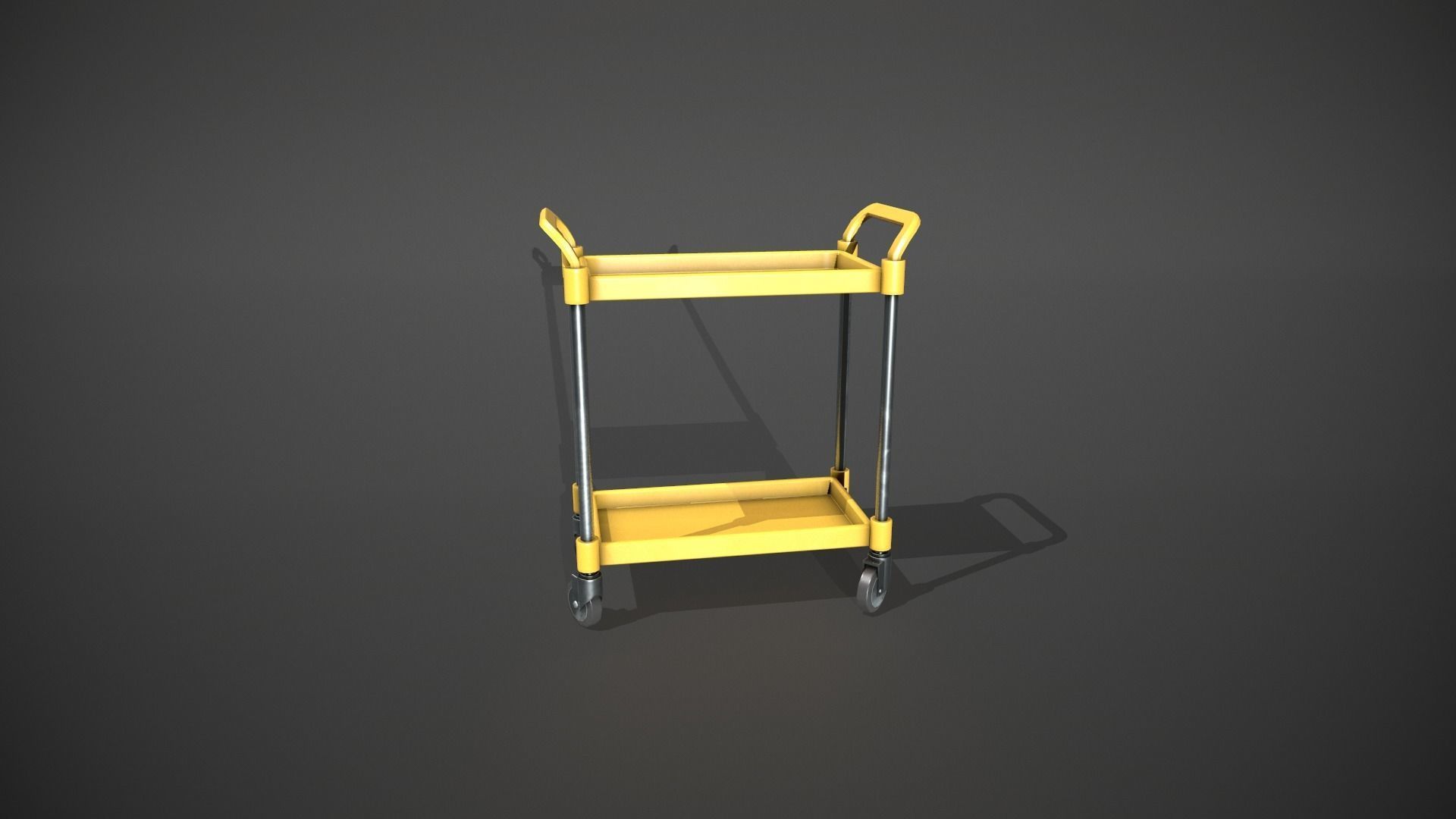 Yellow Service Cart Low-poly 3D model_5