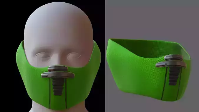Gas mask helmet 3d model scifi Low-poly  Low-poly 3D model