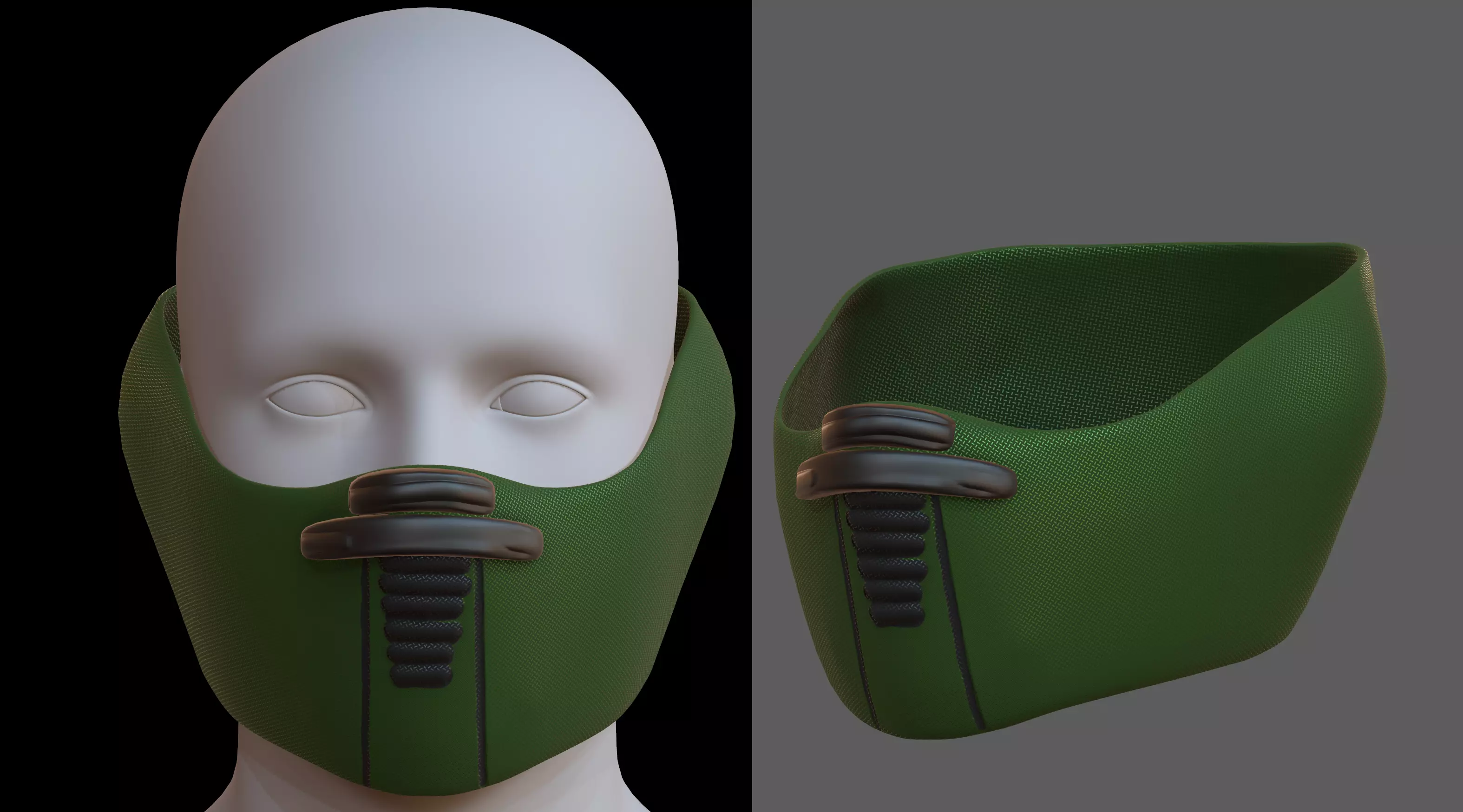 Gas mask helmet 3d model scifi Low-poly Low-poly 3D model