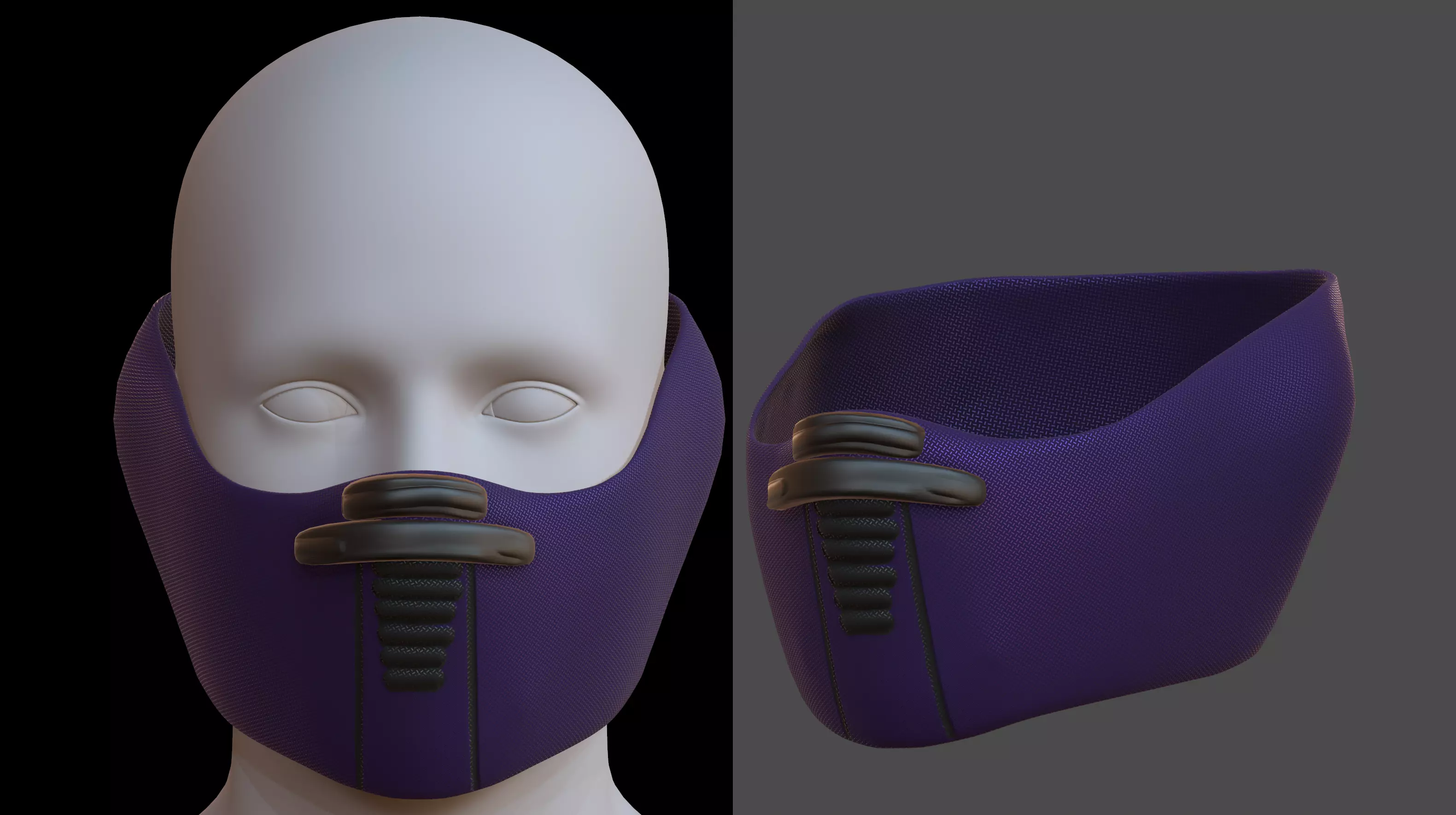 Gas mask helmet 3d model scifi Low-poly  Low-poly 3D model_0